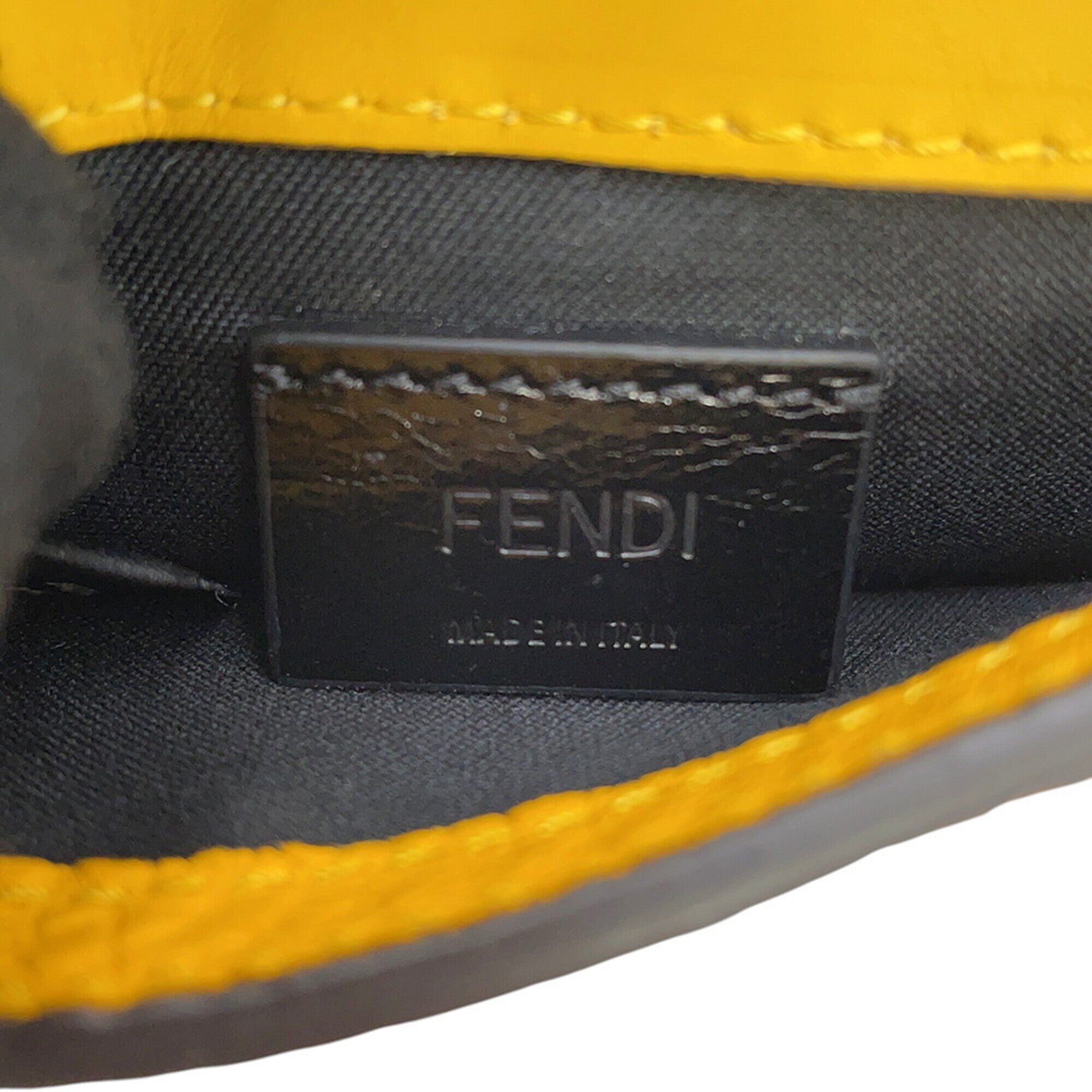 Fendi Baguette Yellow Leather Handbag Pochette Shoulder Bag (Pre-Owned)