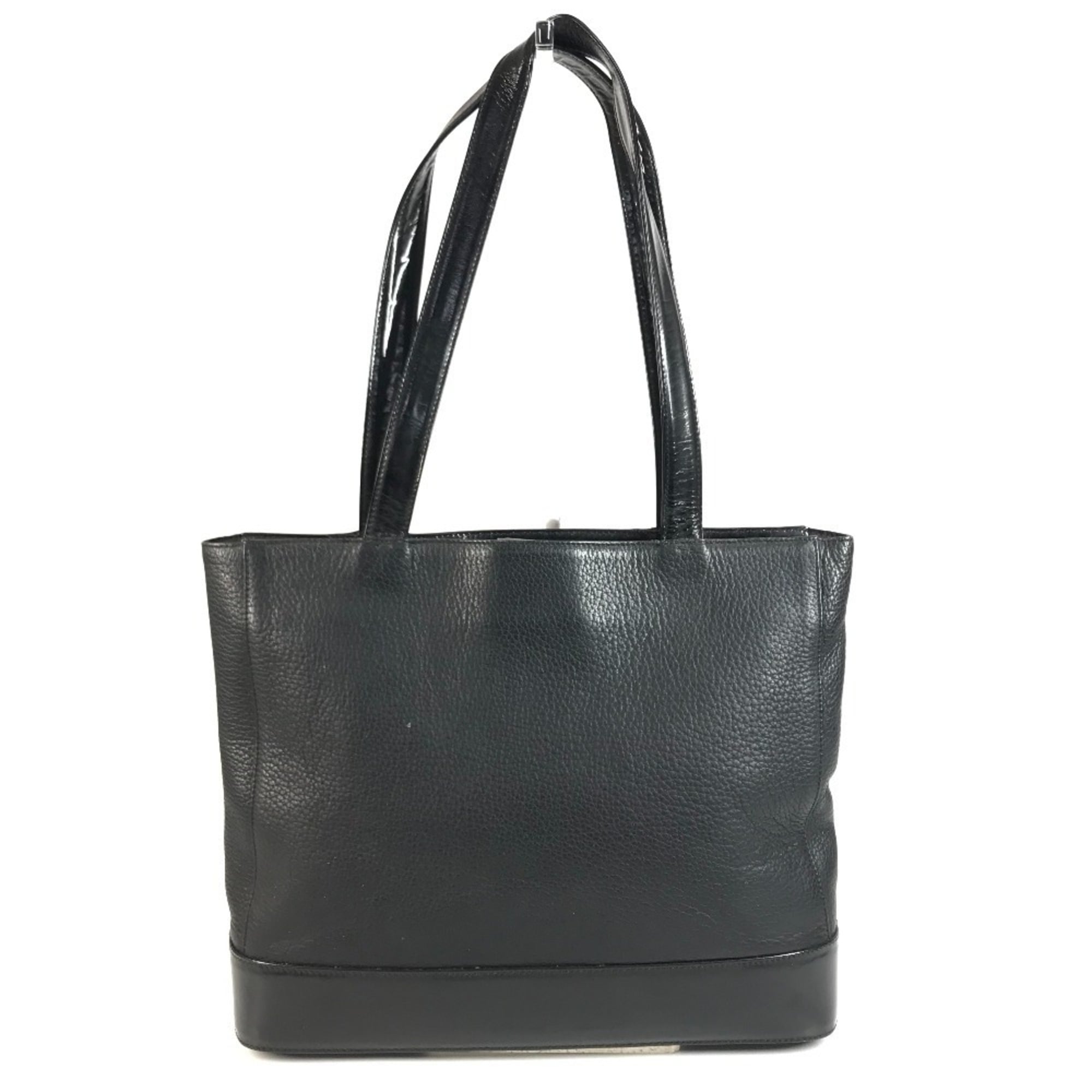 Versace Black Leather Shoulder Bag Tote Bag (Pre-Owned)