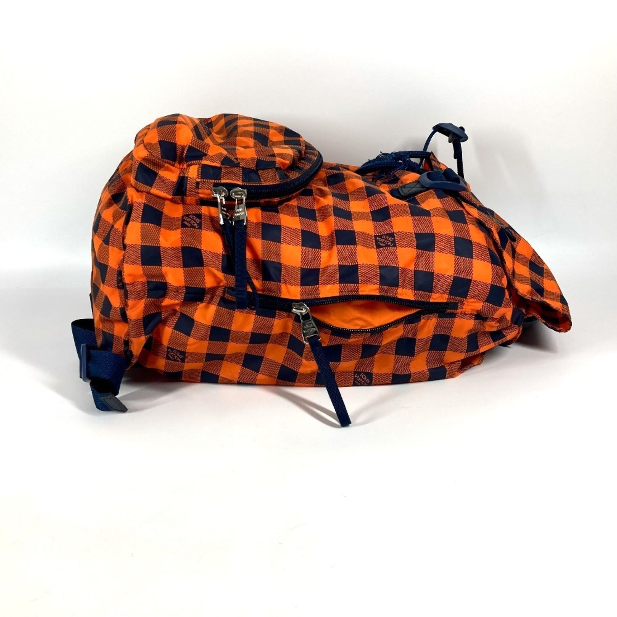 Louis Vuitton Damier Canvas Navy Orange Nylon Backpack (Pre-Owned)