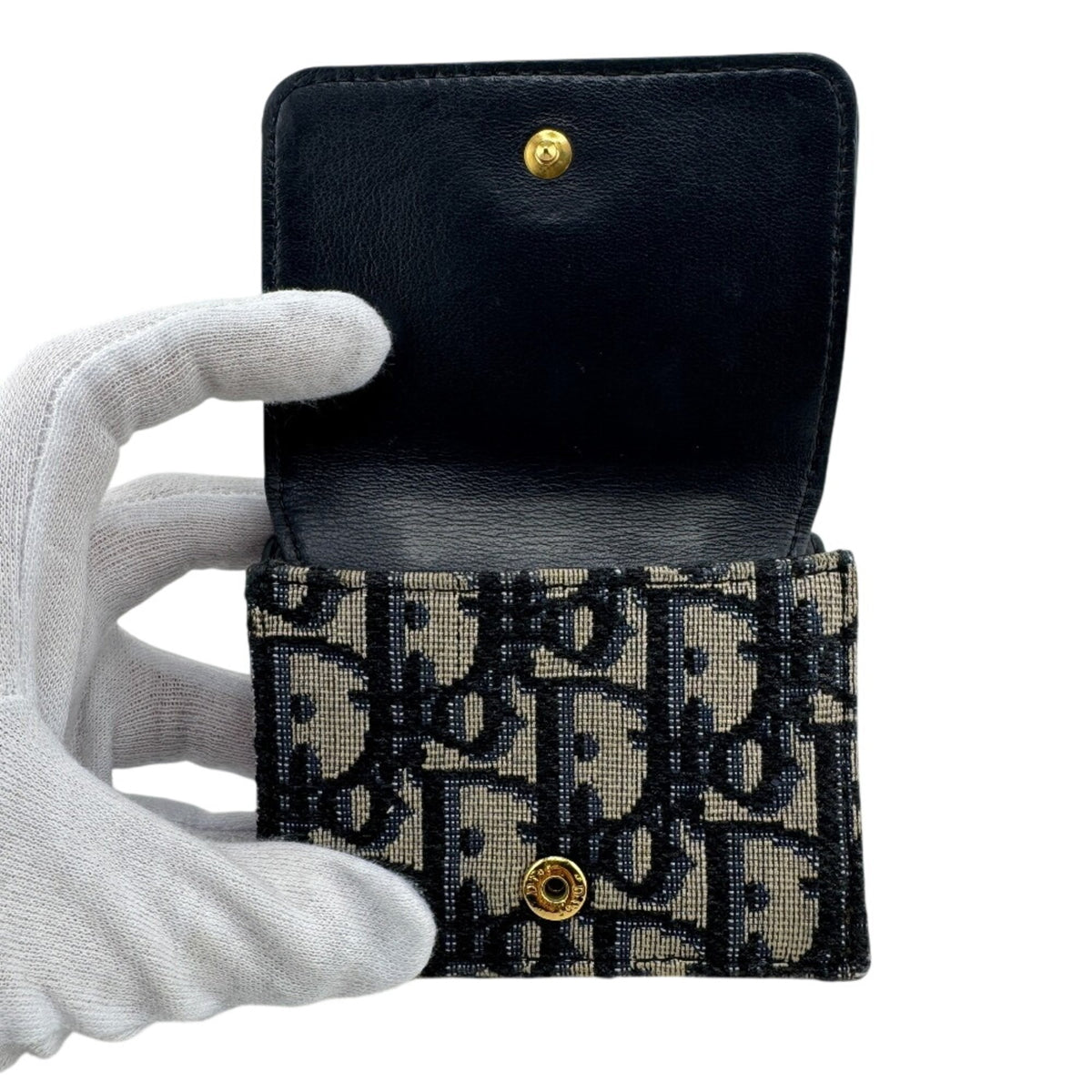 Christian Dior Navy Canvas Wallet (Tri-Fold) (Pre-Owned)