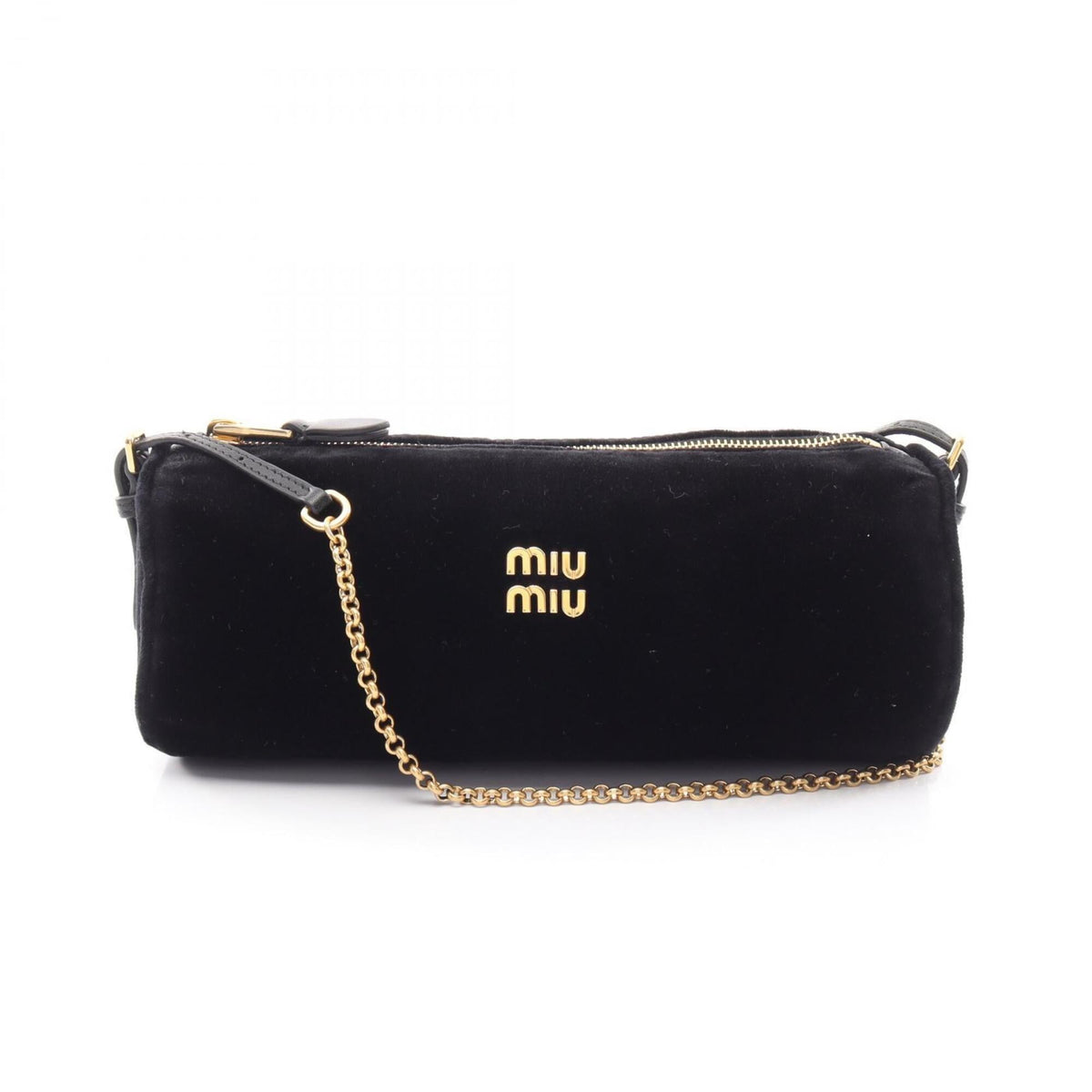 Miu Miu Black Fabric Leather Handbag Pouch Shoulder Bag (Pre-Owned)