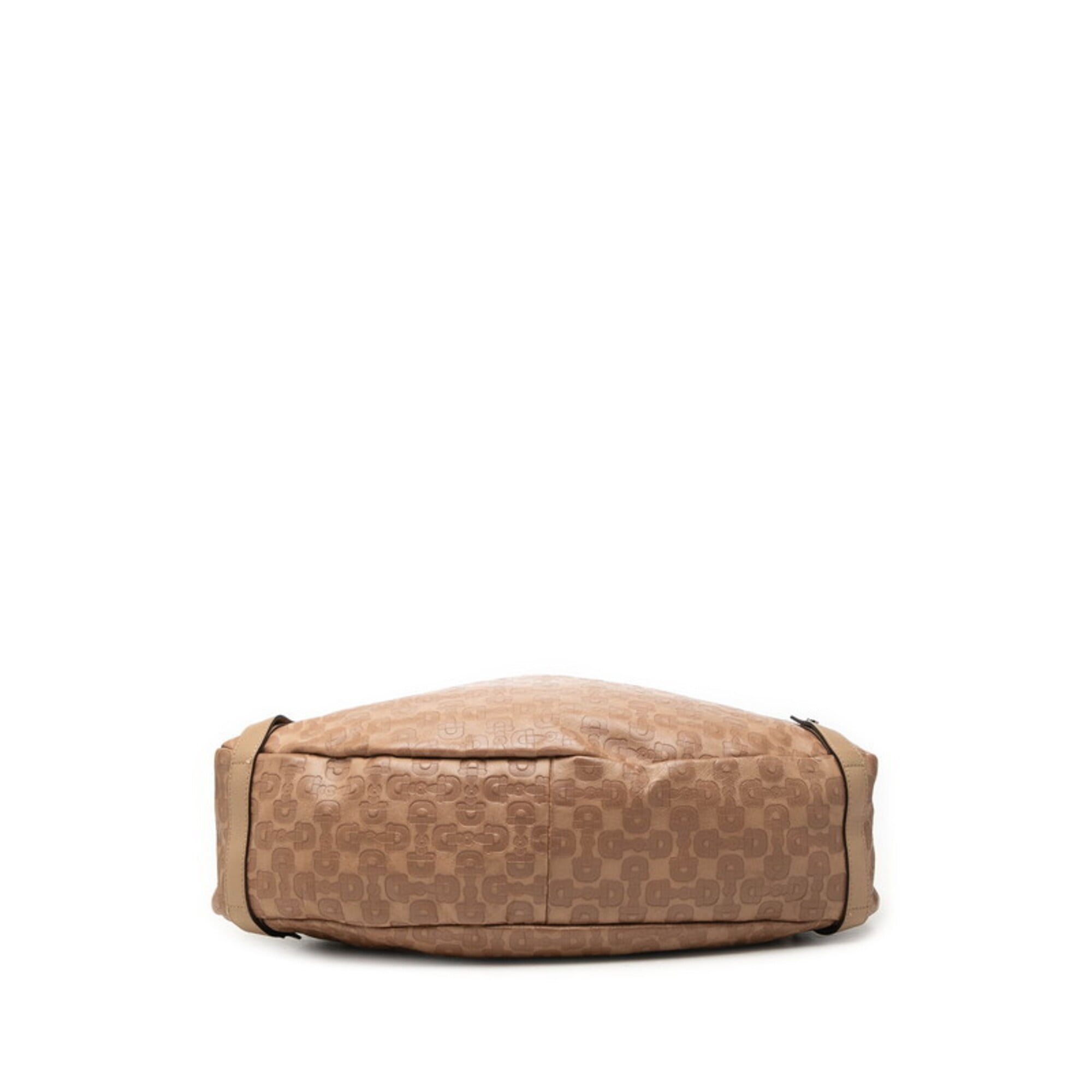 Gucci Horsebit Beige Leather Handbag Tote Bag (Pre-Owned)