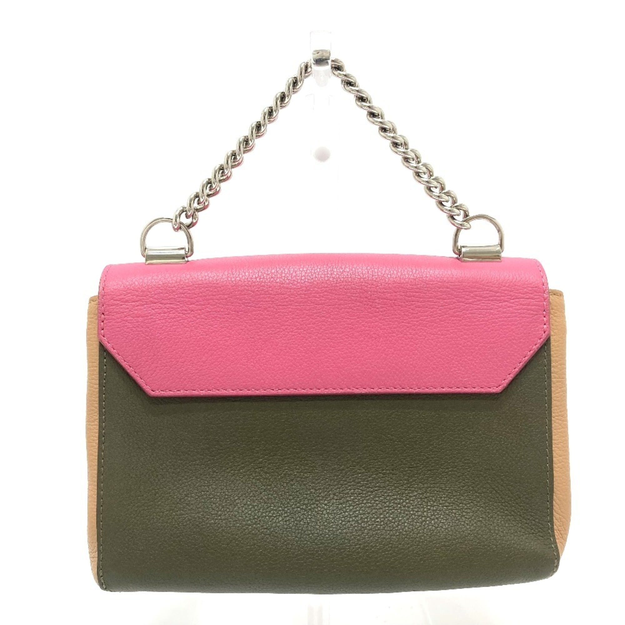 Louis Vuitton Lockme Ii Beige Khaki Pink Leather Handbag Shoulder Bag (Pre-Owned)