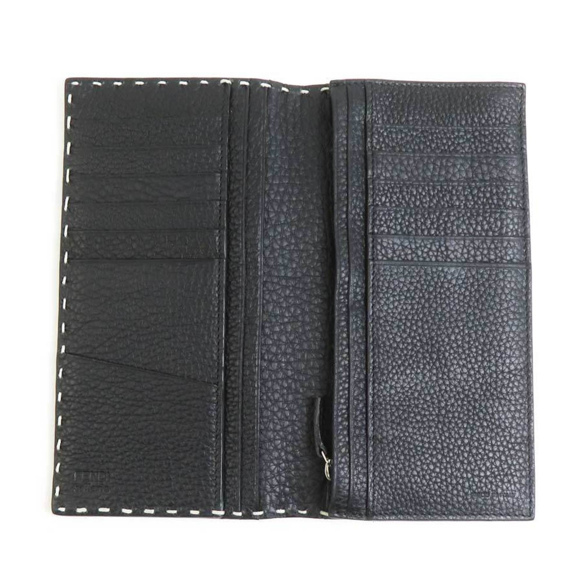Fendi Silver Leather Long Wallet (Bi-Fold) (Pre-Owned)
