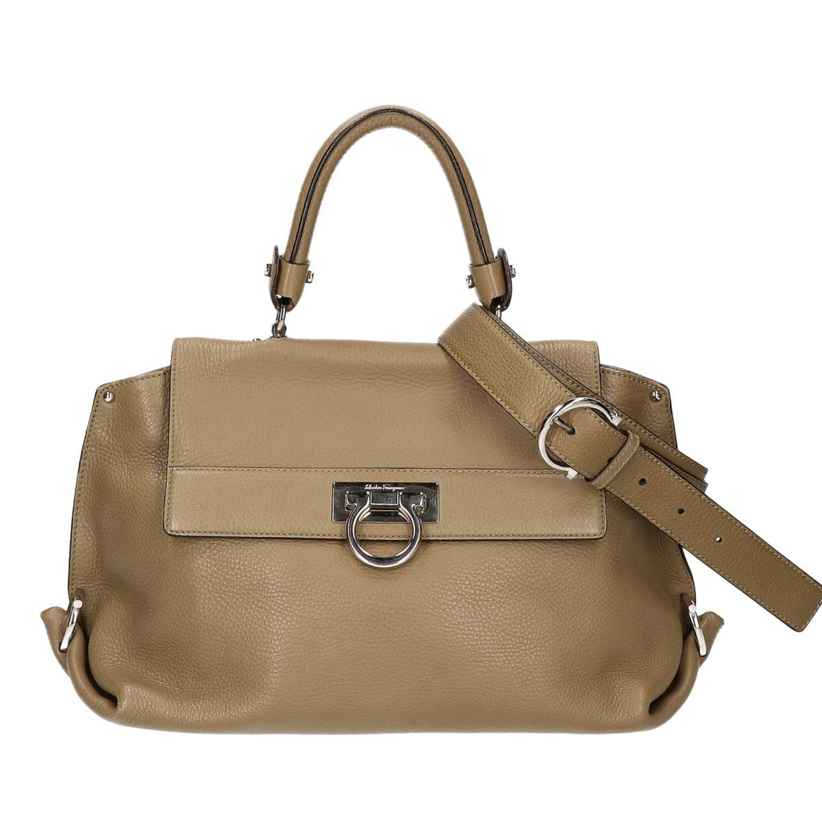 Salvatore Ferragamo Green Leather Handbag (Pre-Owned)