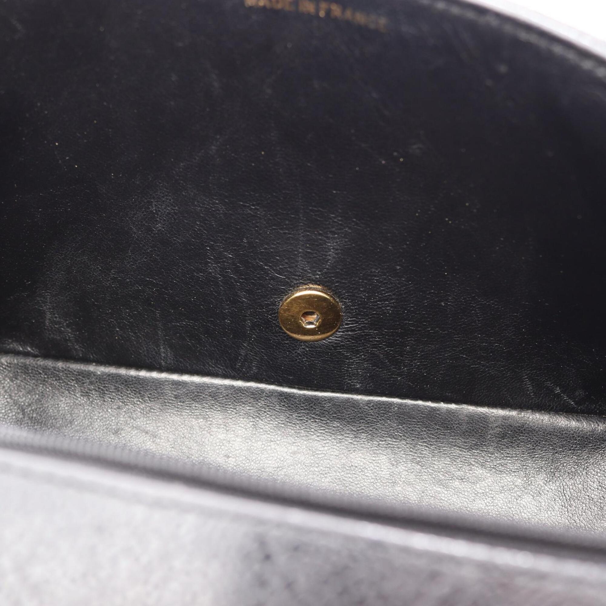 Chanel Black Grained Calfskin Handbag Shoulder Bag (Pre-Owned)