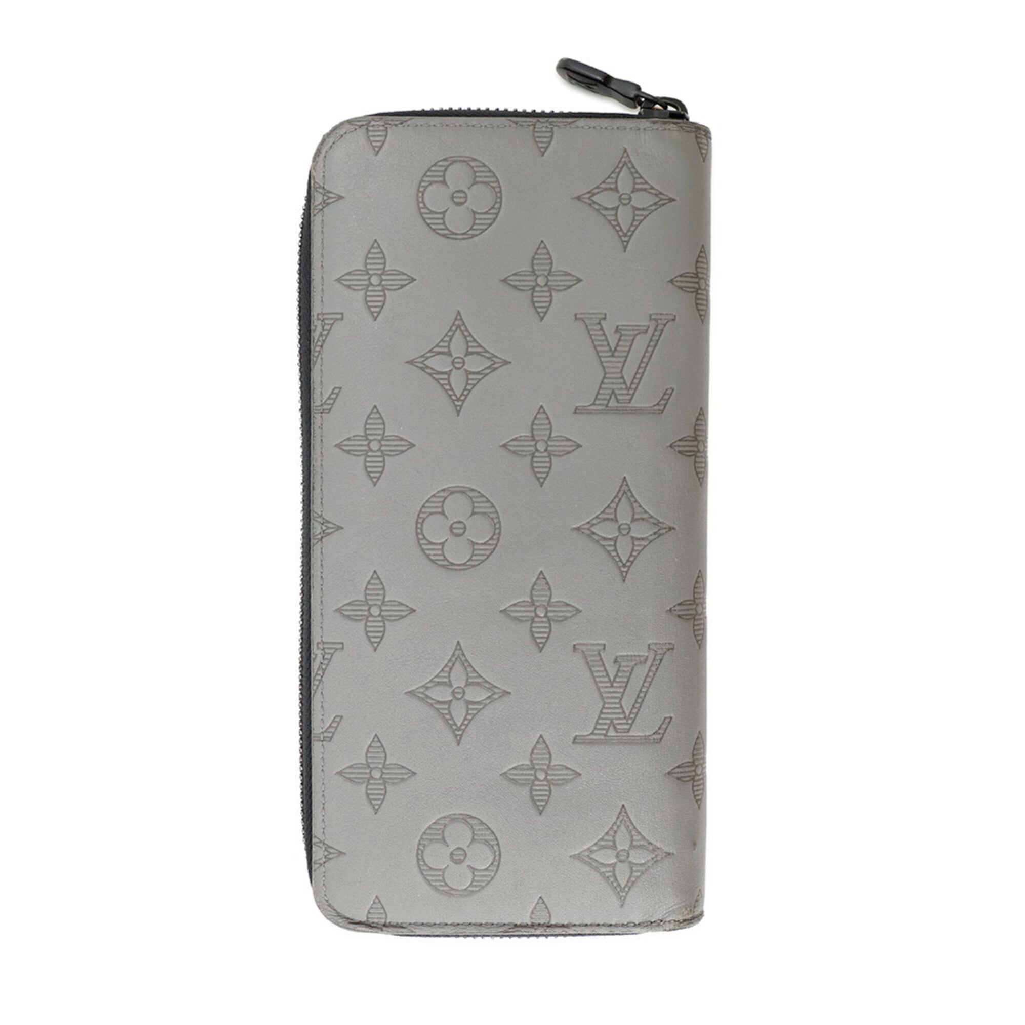 Louis Vuitton Monogram Shadow Black Gray Noir Monogram Shadow Long Wallet (Bi-Fold) (Pre-Owned)
