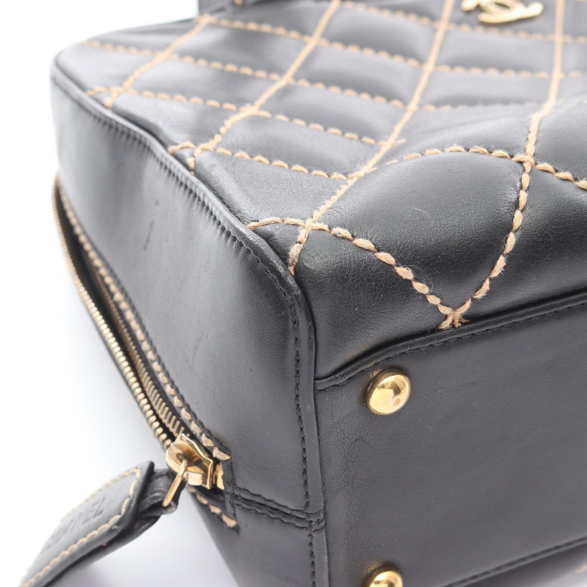 Chanel Wild Stitch Black Leather Handbag (Pre-Owned)