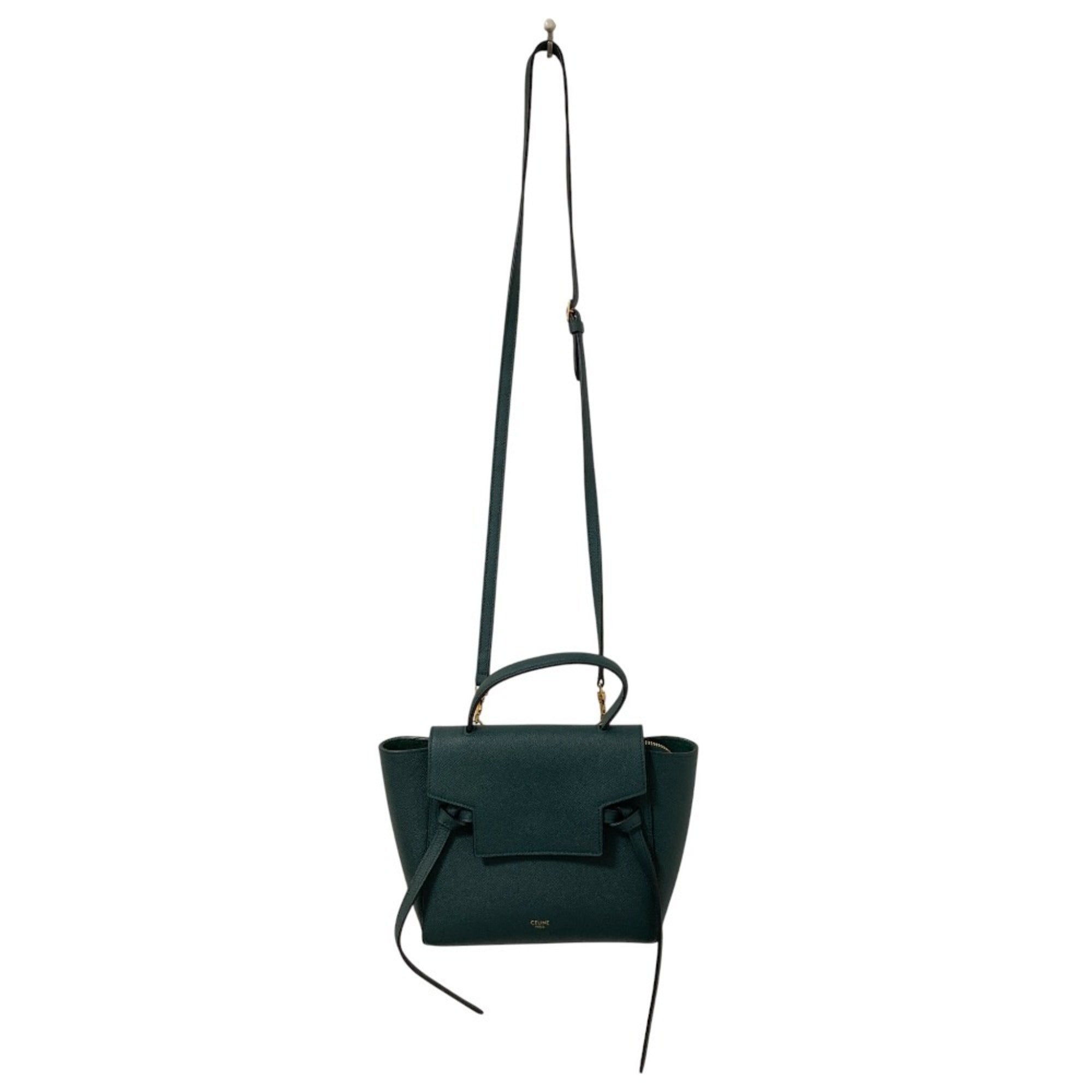 Celine Green Suede Handbag Shoulder Bag (Pre-Owned)