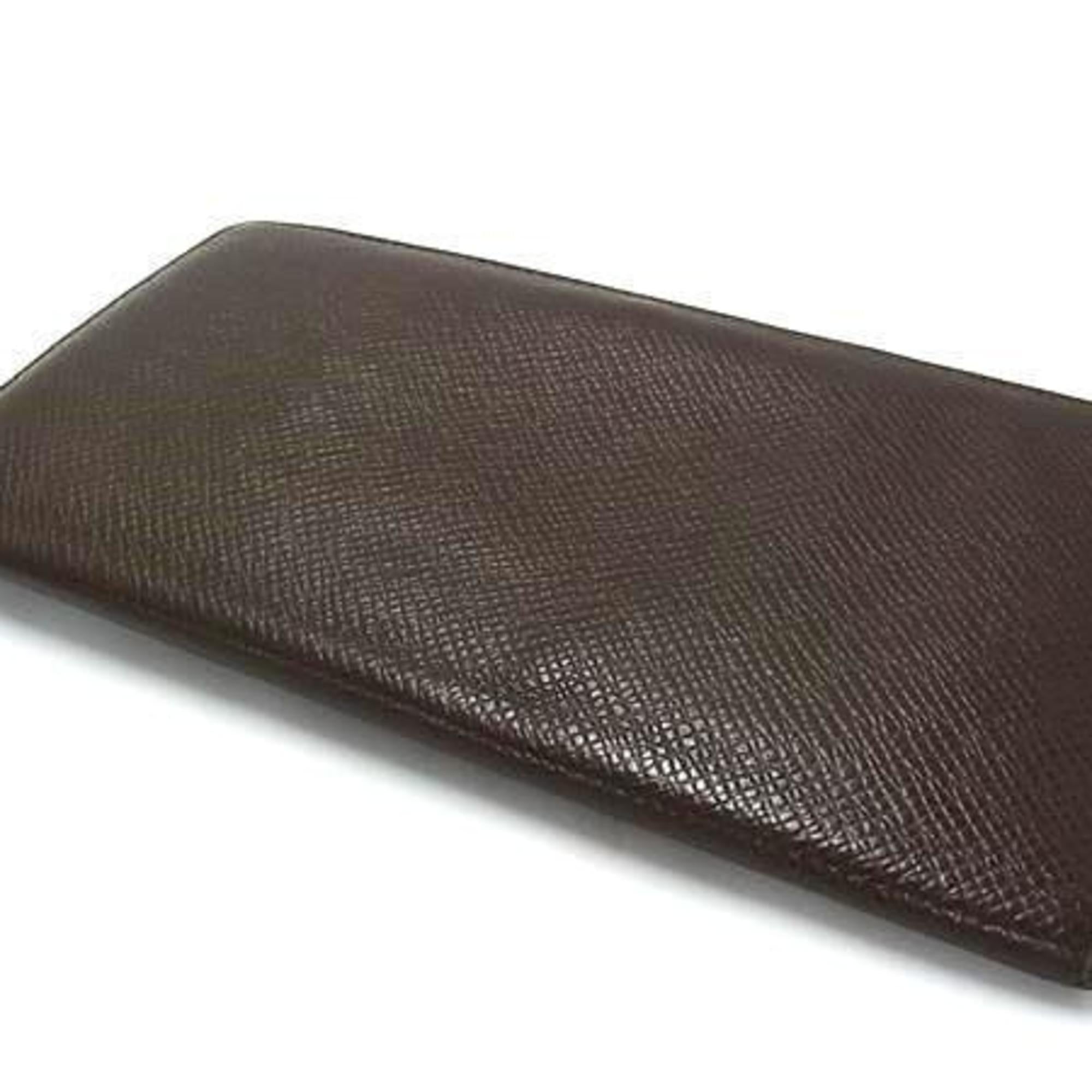 Louis Vuitton Brown Grizzly Taiga Leather Long Wallet (Bi-Fold) (Pre-Owned)