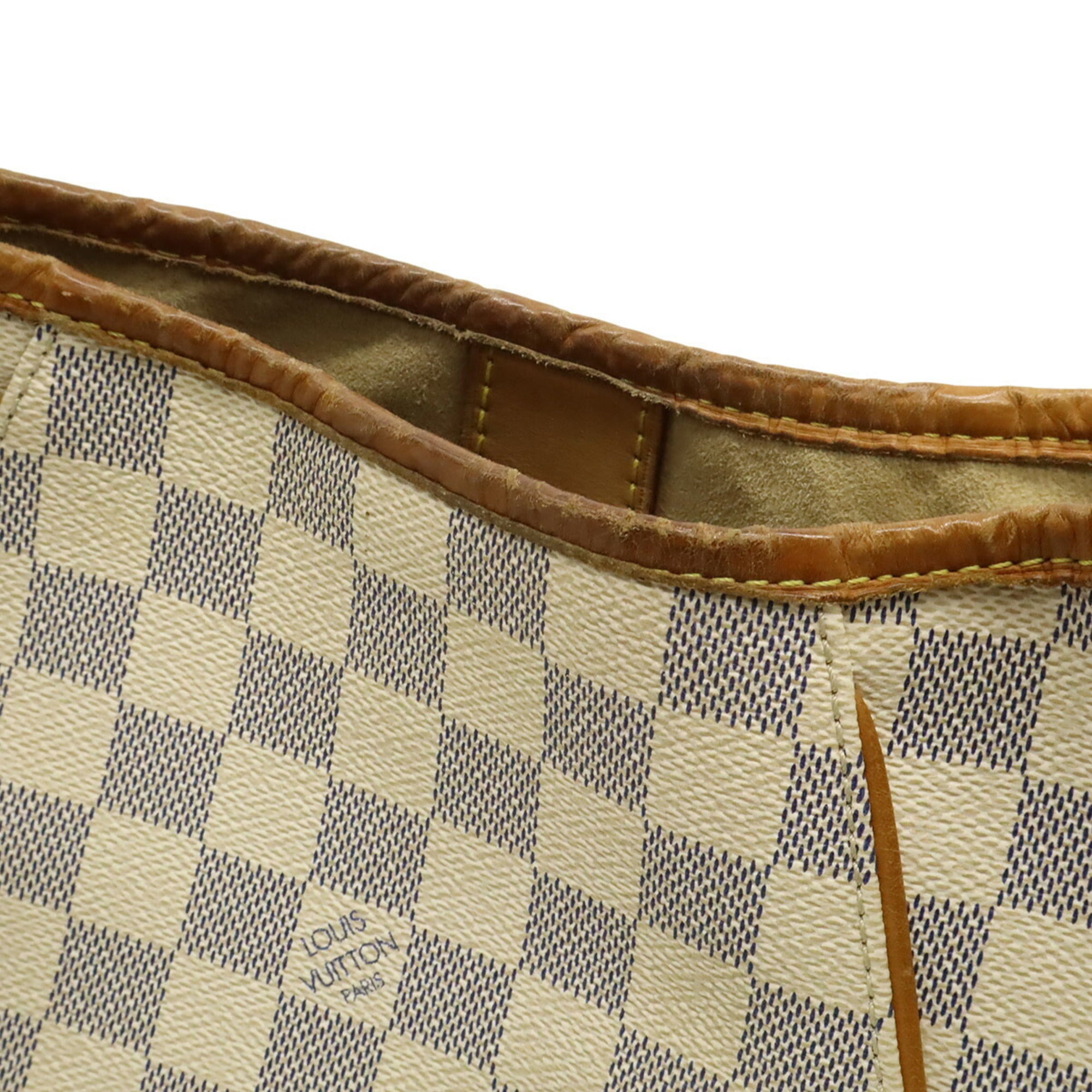 Louis Vuitton Ivory Damier Azur Canvas Shoulder Bag Tote Bag (Pre-Owned)