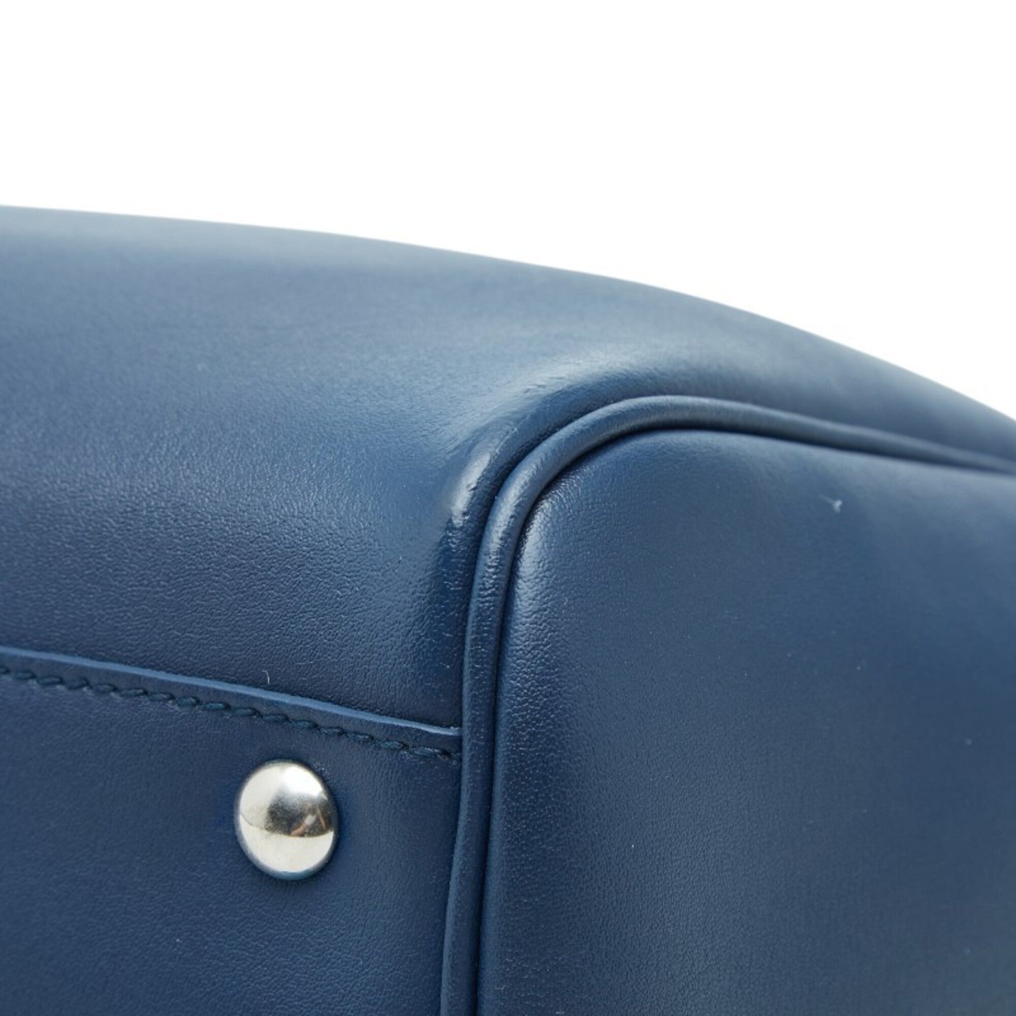 Salvatore Ferragamo Blue Leather Handbag Shoulder Bag (Pre-Owned)