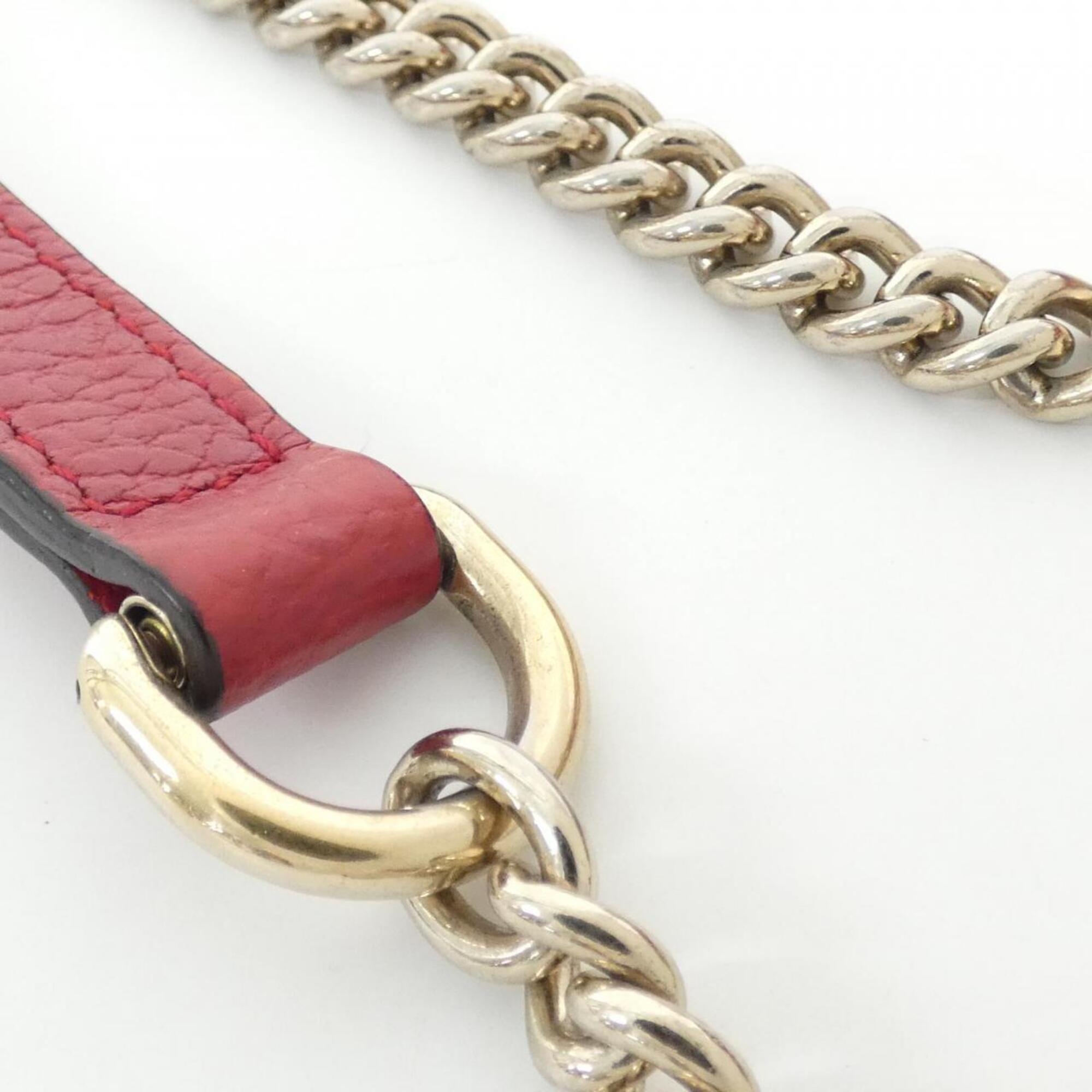 Gucci Red Color Leather Shoulder Bag (Pre-Owned)