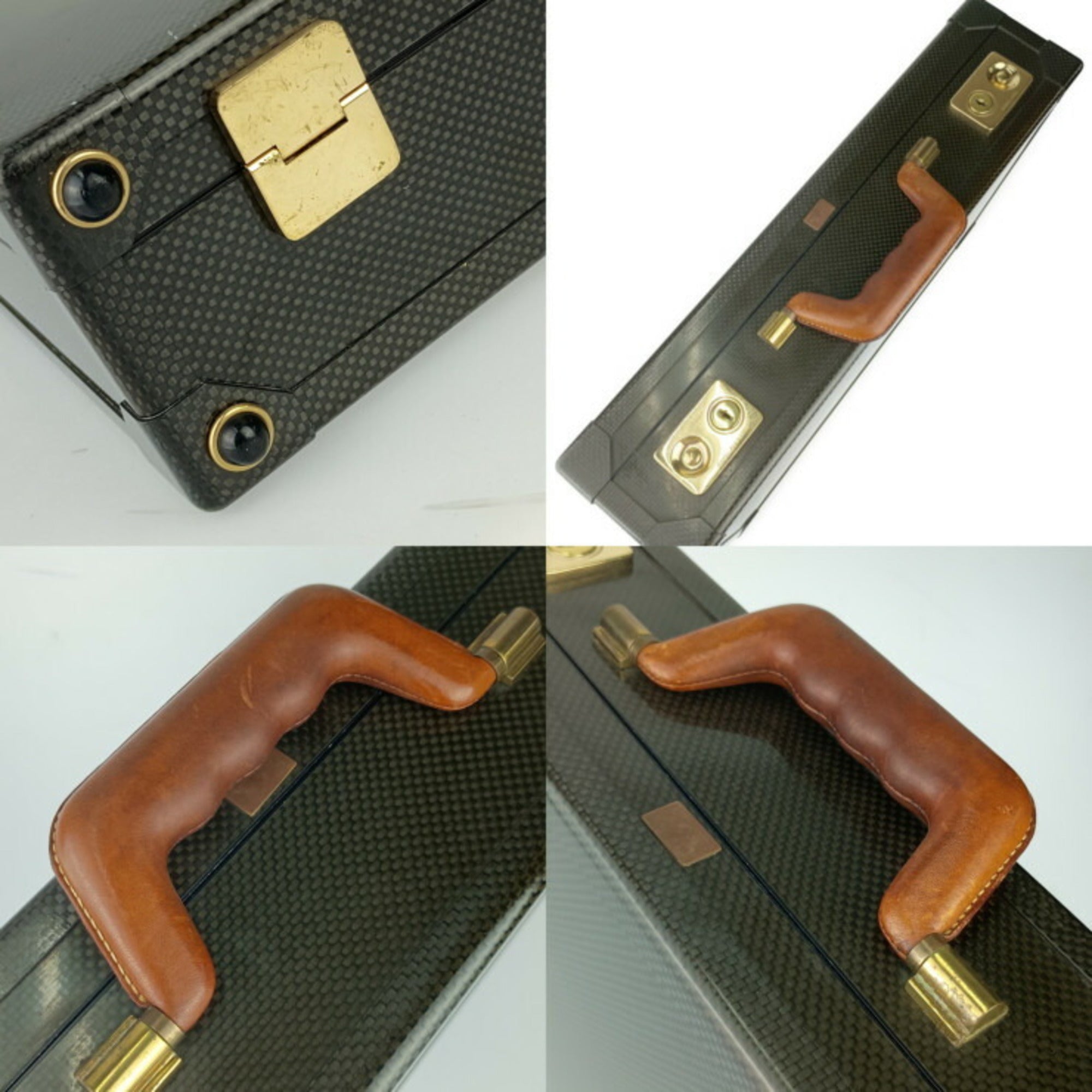 Hermes Black Leather Attaché Case Briefcase Handbag (Pre-Owned)