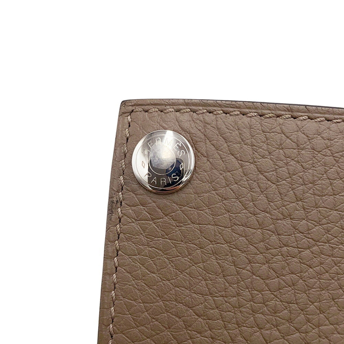 Hermes Etoupe Gray Taurillon Clemence Leather Handbag (Pre-Owned)