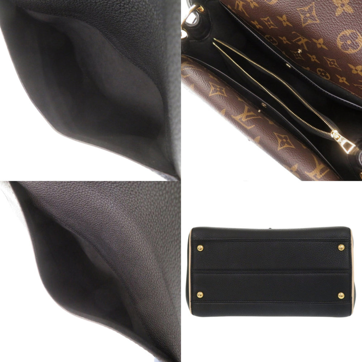 Louis Vuitton Brown Noir Leather Monogram Handbag Shoulder Bag (Pre-Owned)