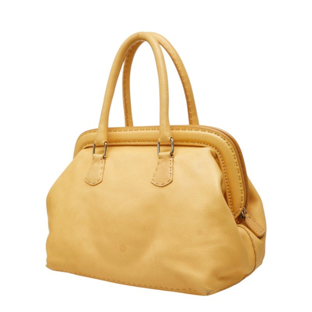 Fendi Beige Leather Handbag Tote Bag (Pre-Owned)