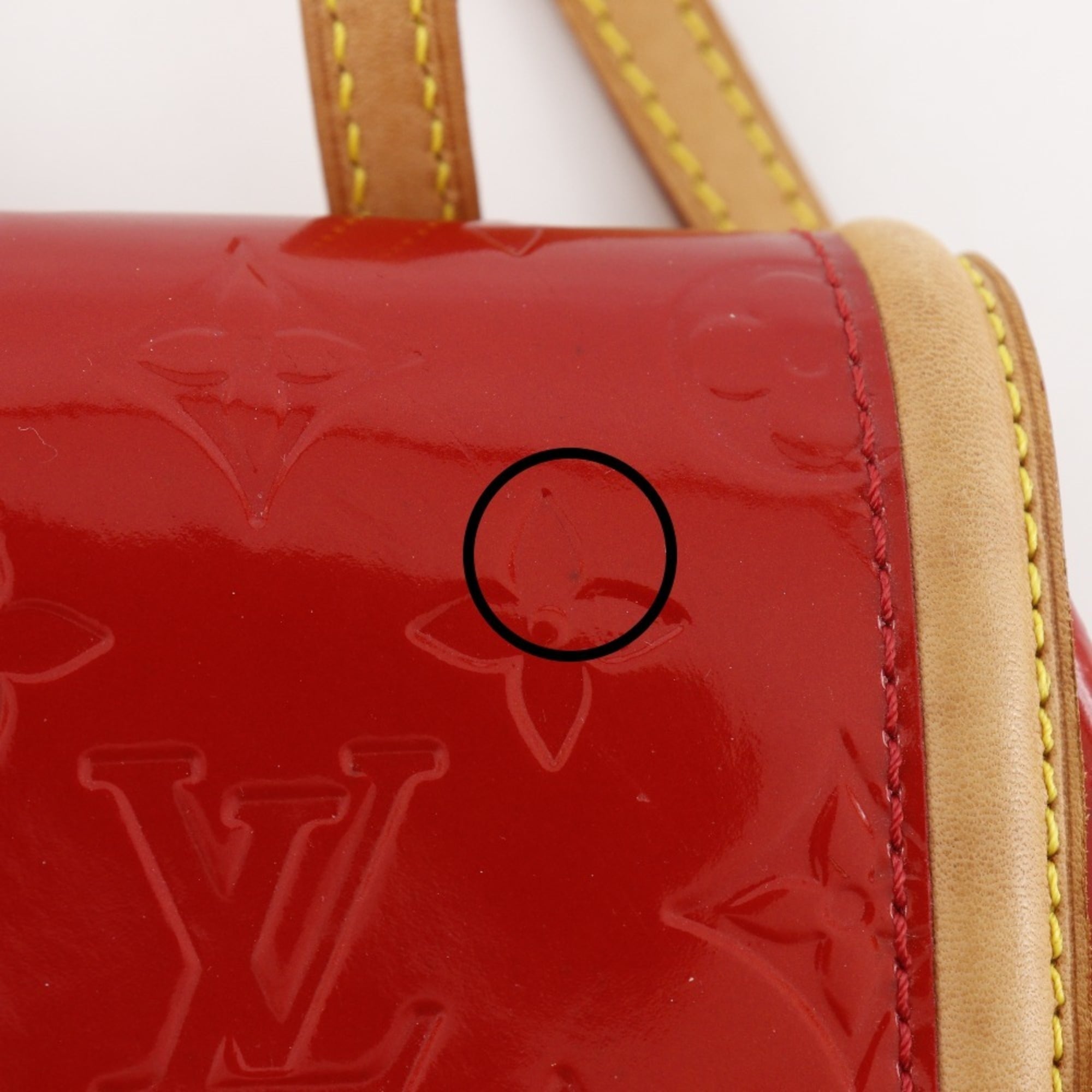 Louis Vuitton Red Color Monogram Vernis Tote Bag (Pre-Owned)