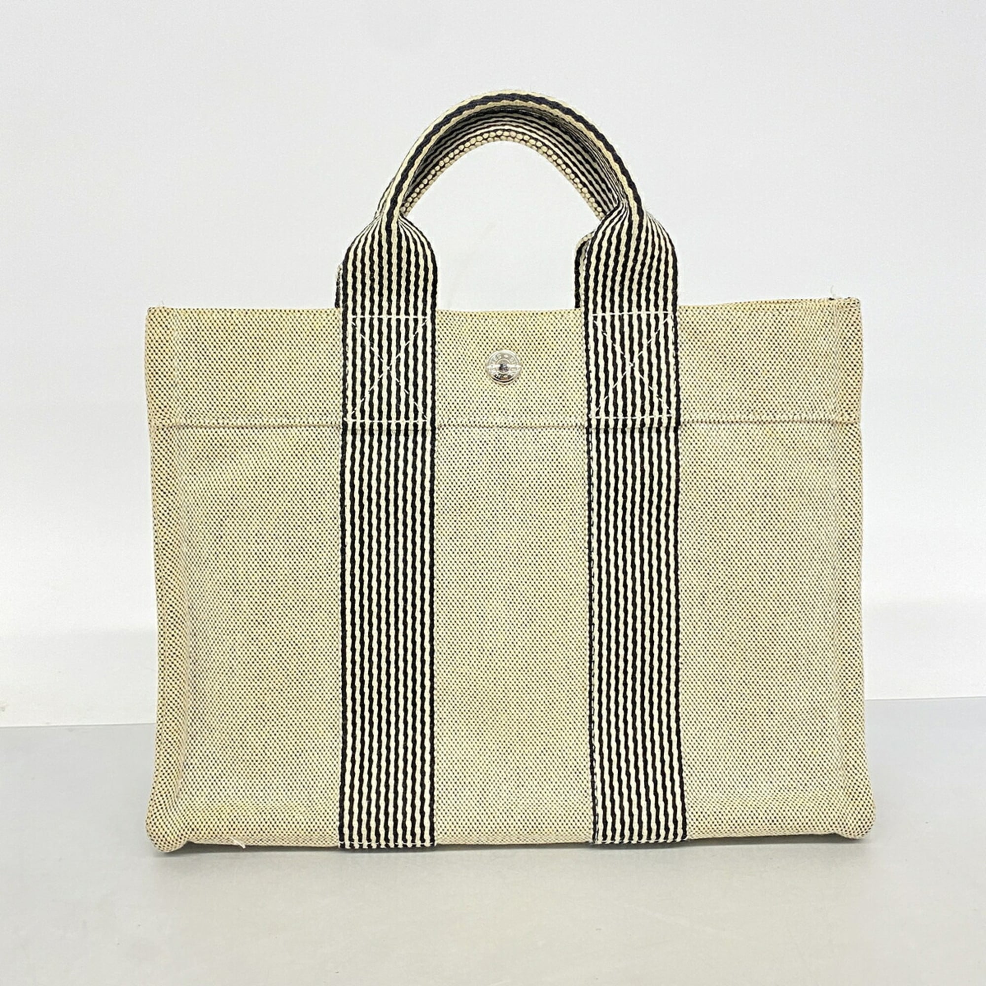 Hermes Black Toile H Tote Bag (Pre-Owned)