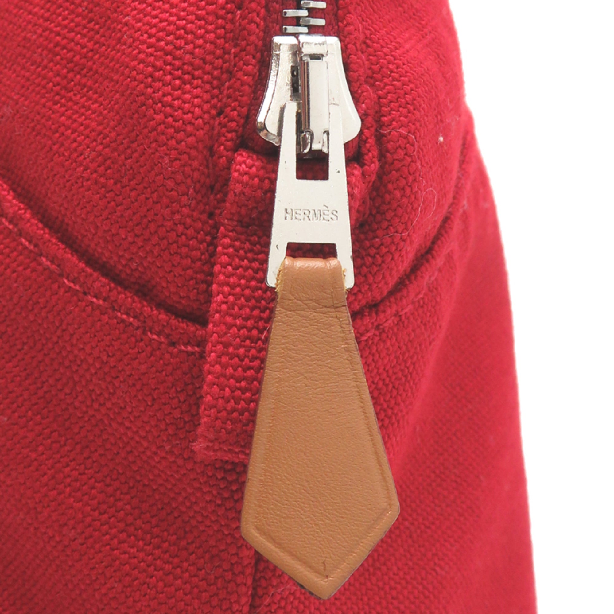 Hermes Red Color Canvas Pouch (Pre-Owned)