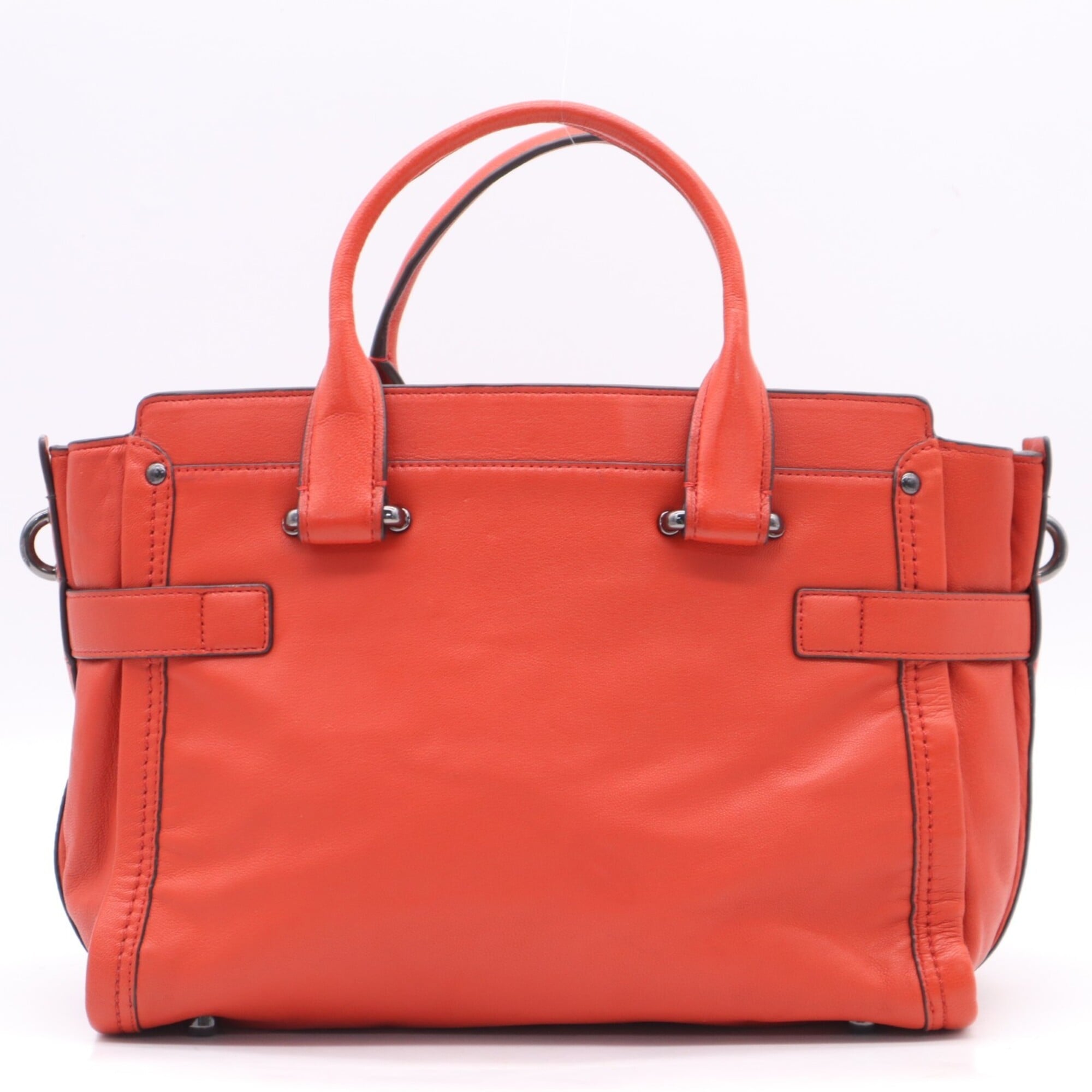 Coach Orange Leather Handbag (Pre-Owned)