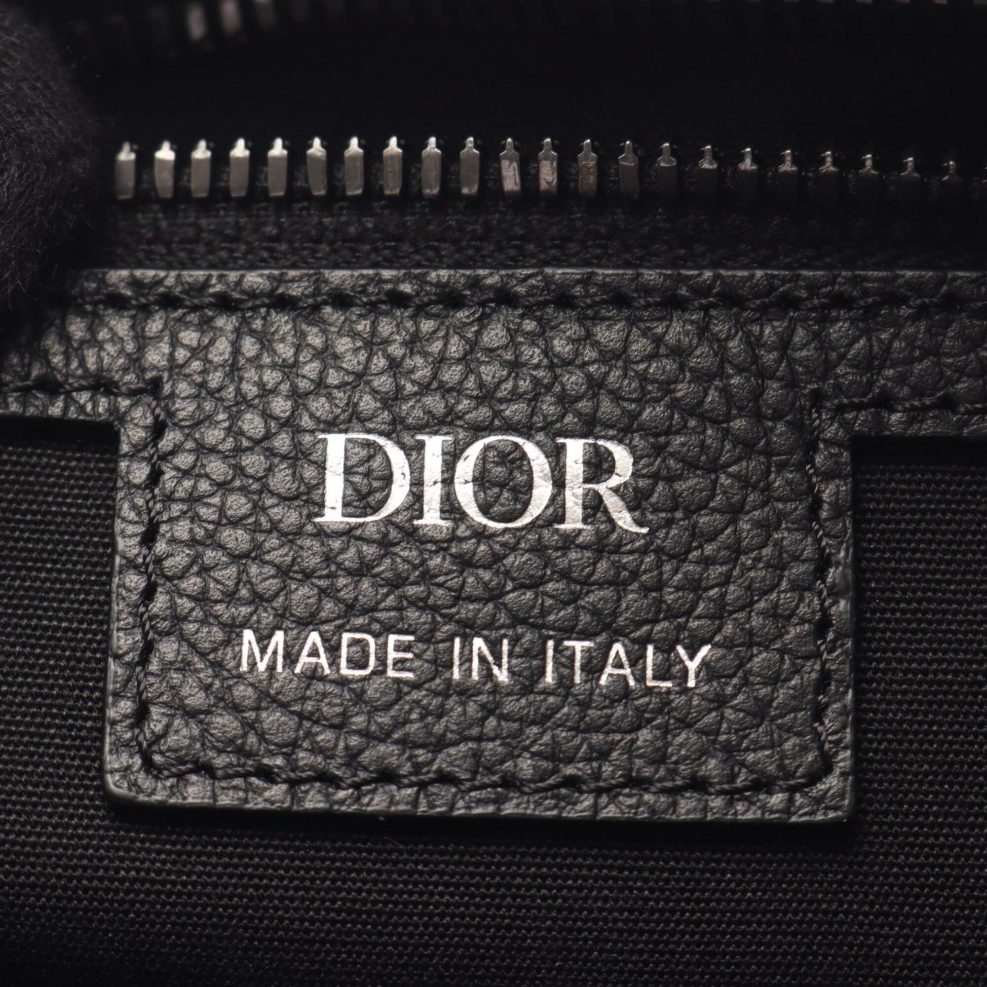 Christian Dior Black Navy Canvas Leather Handbag Weekend Bag (Pre-Owned)