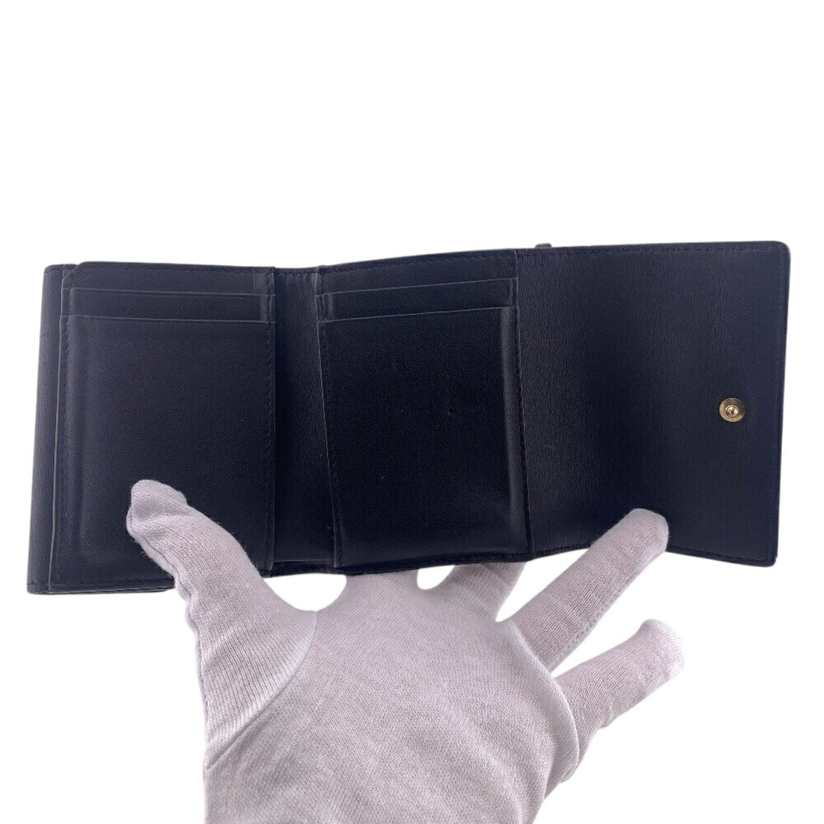 Christian Dior Black Leather Wallet (Tri-Fold) (Pre-Owned)
