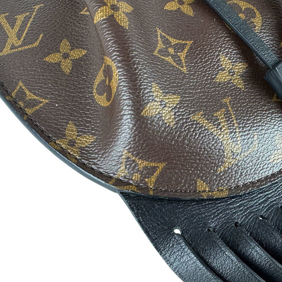 Louis Vuitton Black Brown Monogram Canvas Leather Handbag Shoulder Bag (Pre-Owned)