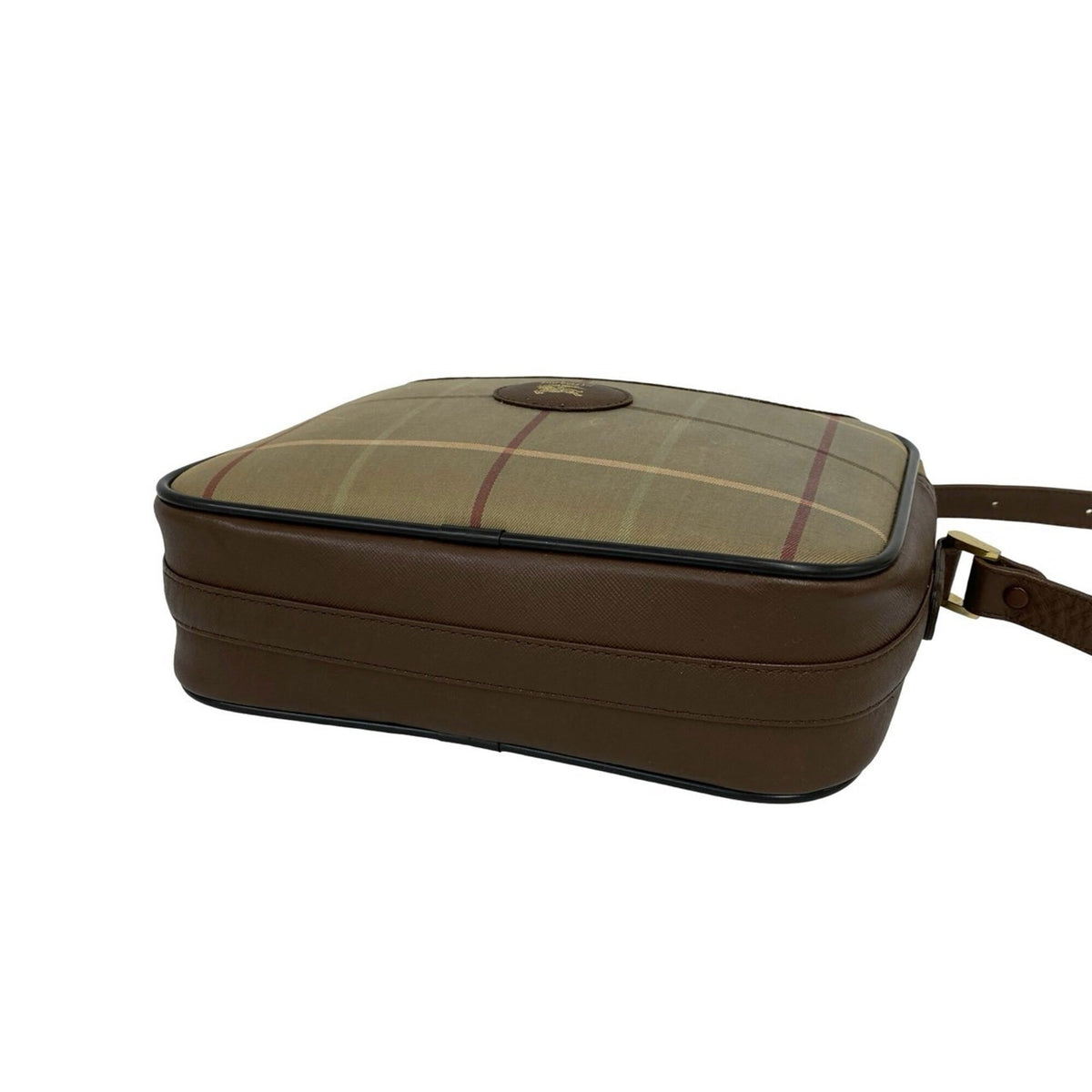 Burberry Brown Khaki Canvas Leather Pochette Shoulder Bag (Pre-Owned)