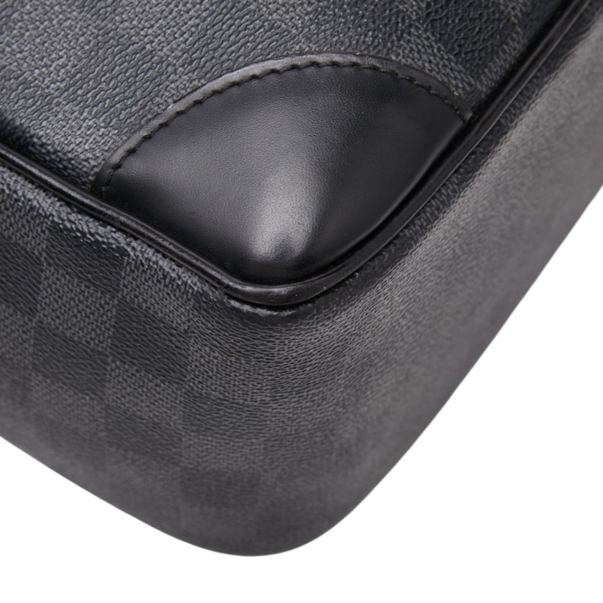 Louis Vuitton Black Gray Pvc Leather Briefcase (Pre-Owned)