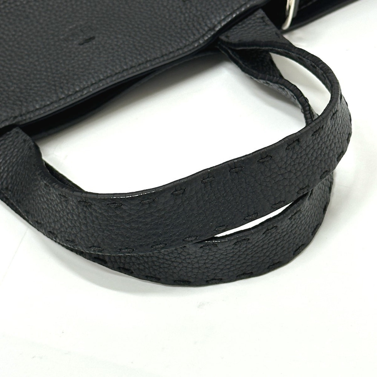 Fendi Selleria Black Leather Tote Bag (Pre-Owned)