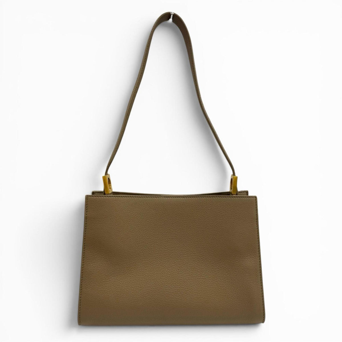 Bally Grayish Leather Handbag Shoulder Bag (Pre-Owned)