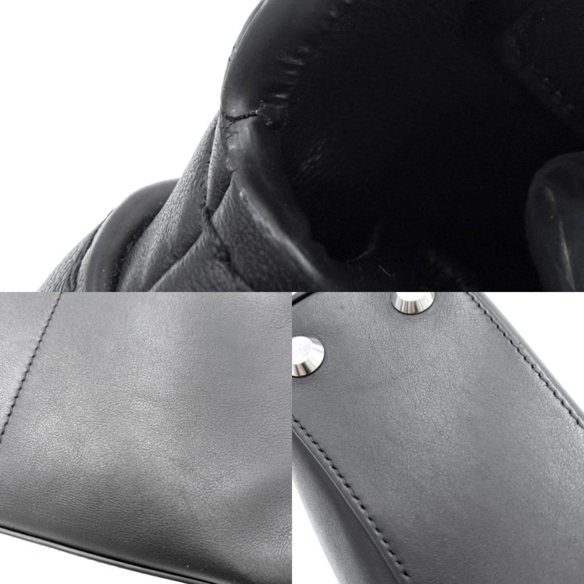 Balenciaga Black Leather Handbag Shoulder Bag (Pre-Owned)