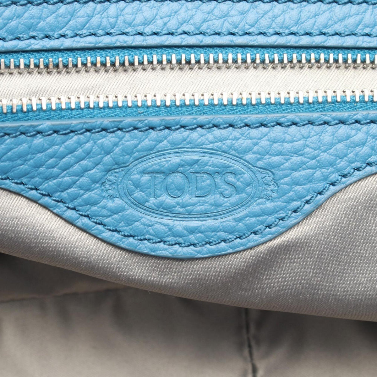 Tod's Blue Leather Handbag Shopping Bag Tote Bag (Pre-Owned)