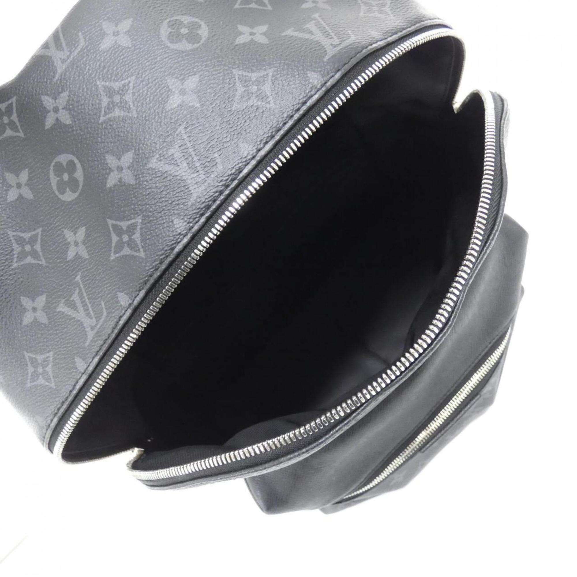 Louis Vuitton Black Coated Canvas Leather Backpack (Pre-Owned)