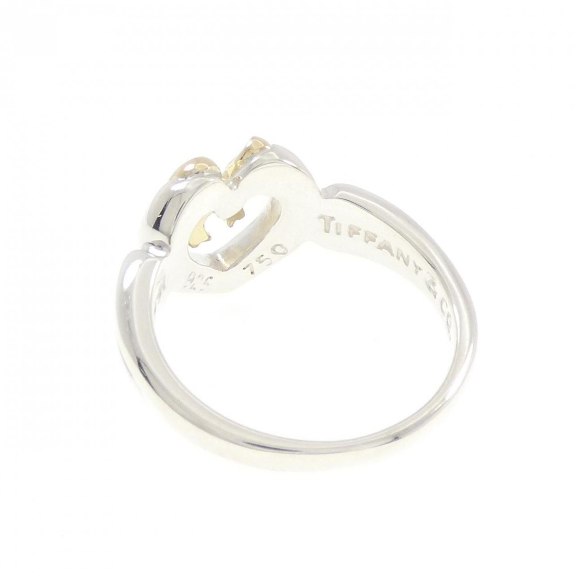 Tiffany Silver Yellow Gold Yellow Gold (18K) Silver 925 Band Ring (Pre-Owned)