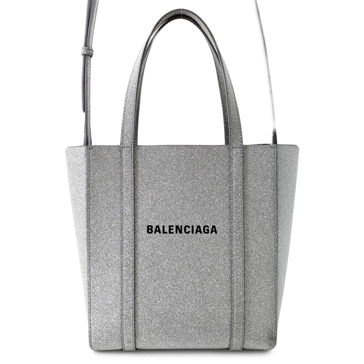 Balenciaga Silver Leather Handbag Tote Bag (Pre-Owned)