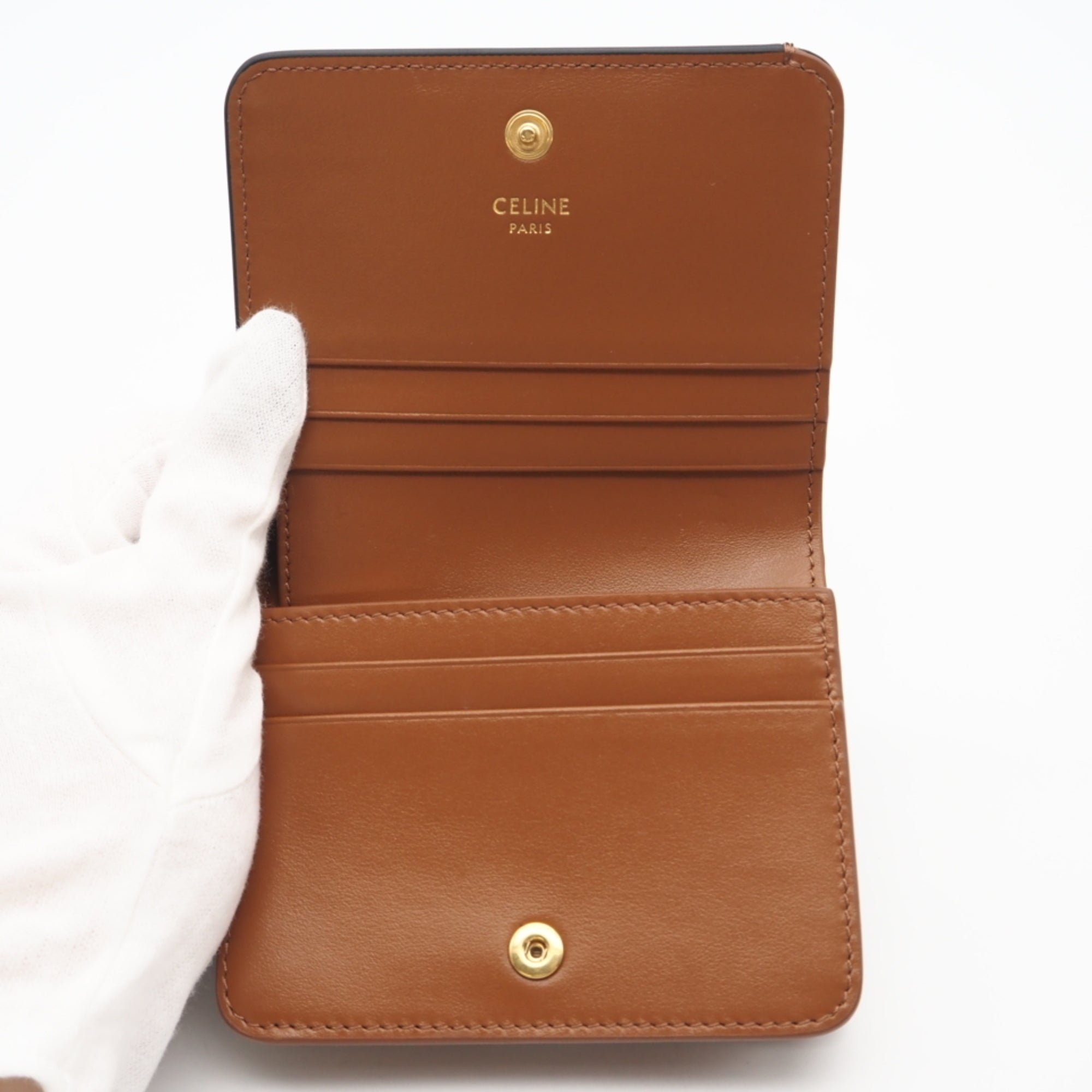 Celine Beige Blue Brown Coated Canvas Wallet (Bi-Fold) (Pre-Owned)
