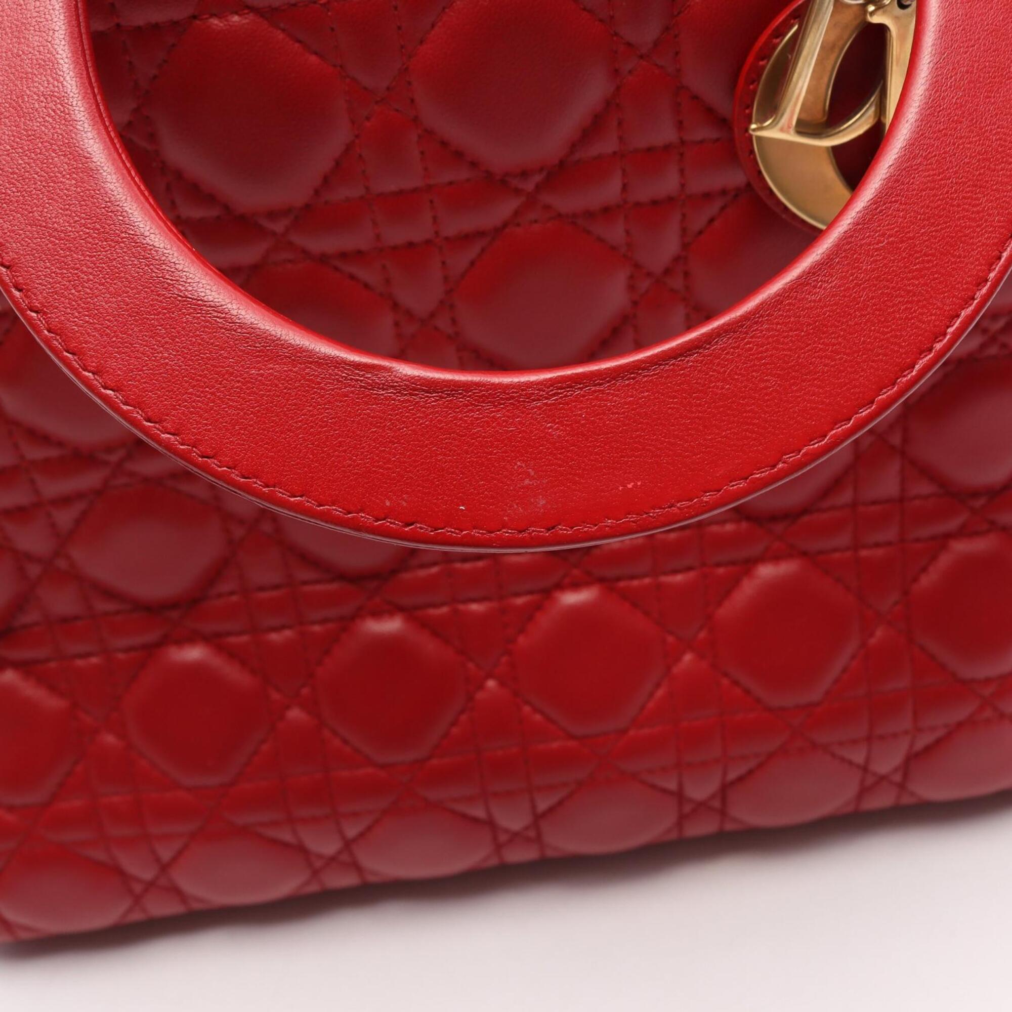 Christian Dior Red Color Leather Handbag (Pre-Owned)