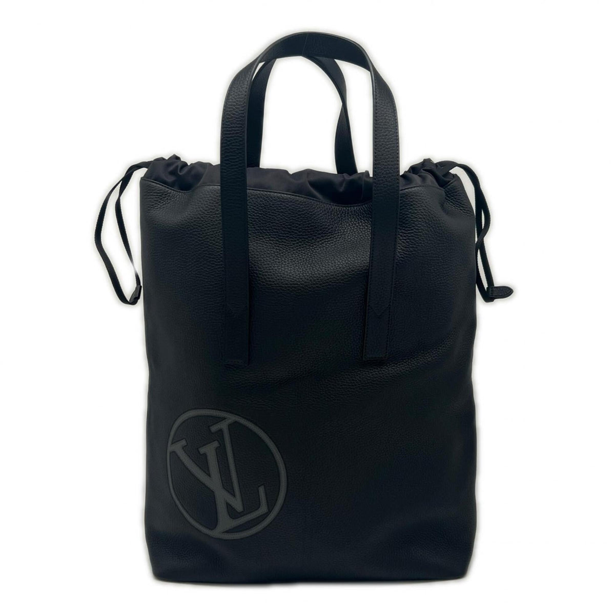 Louis Vuitton Black Gray Leather Tote Bag (Pre-Owned)