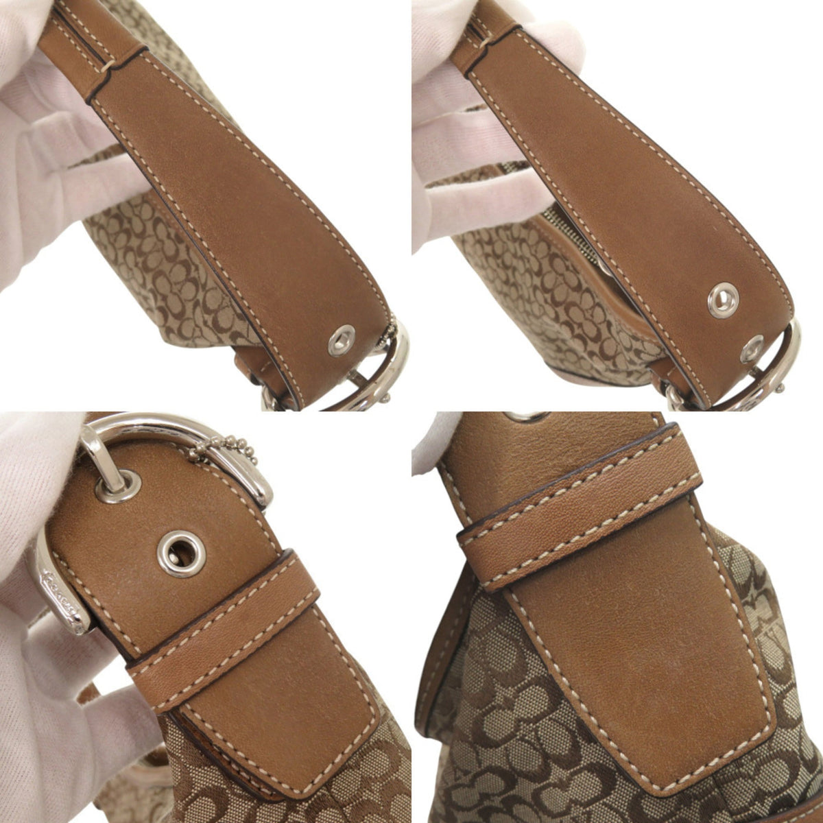 Coach Brown Canvas Leather Shoulder Bag (Pre-Owned)