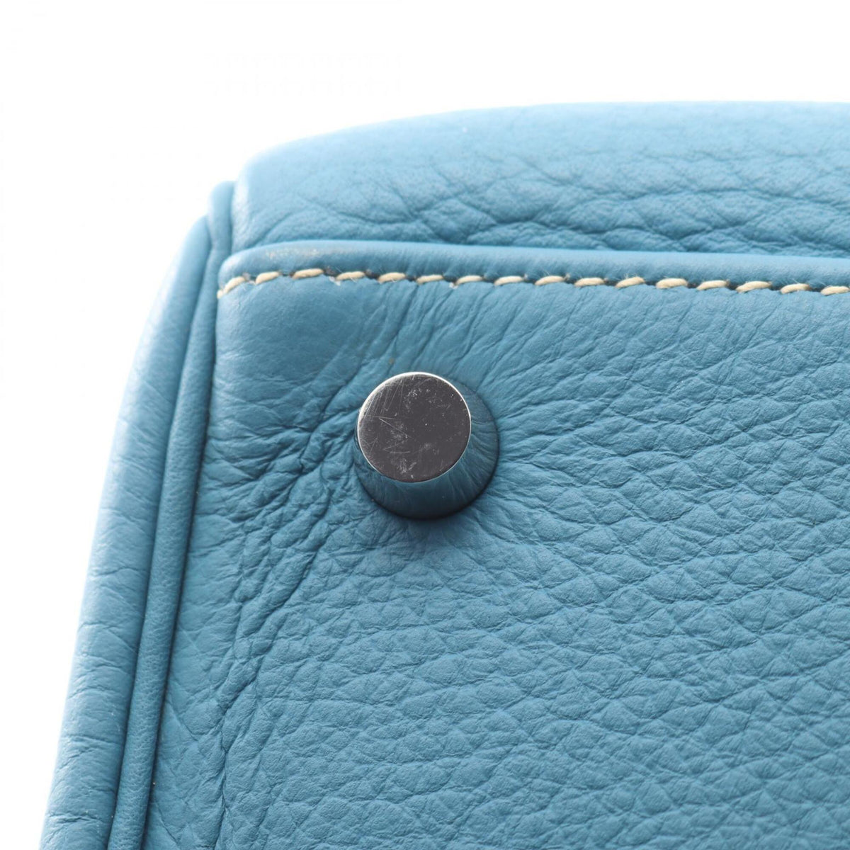Hermes Blue Taurillon Clemence Leather Handbag (Pre-Owned)