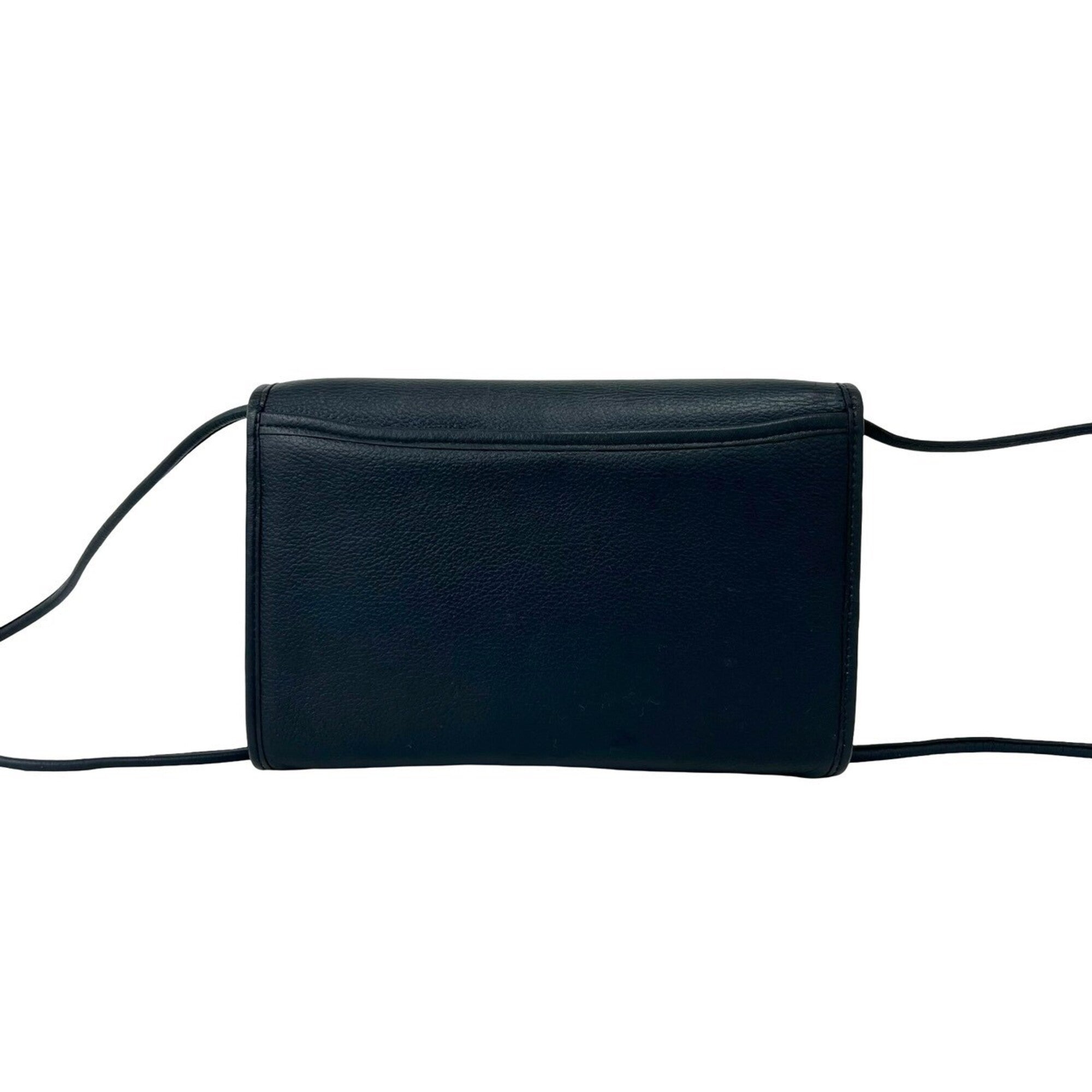 Yves Saint Laurent Navy Leather Pochette Shoulder Bag (Pre-Owned)