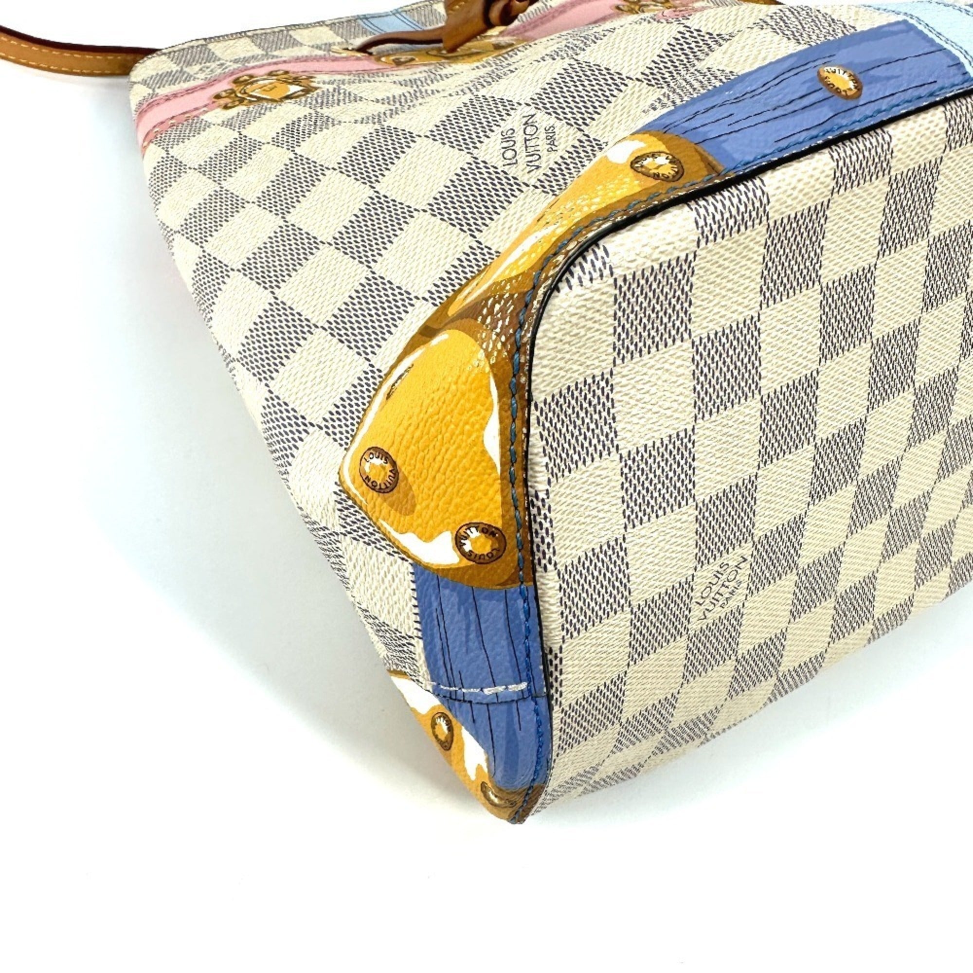 Louis Vuitton White Damier Azur Canvas Shoulder Bag (Pre-Owned)