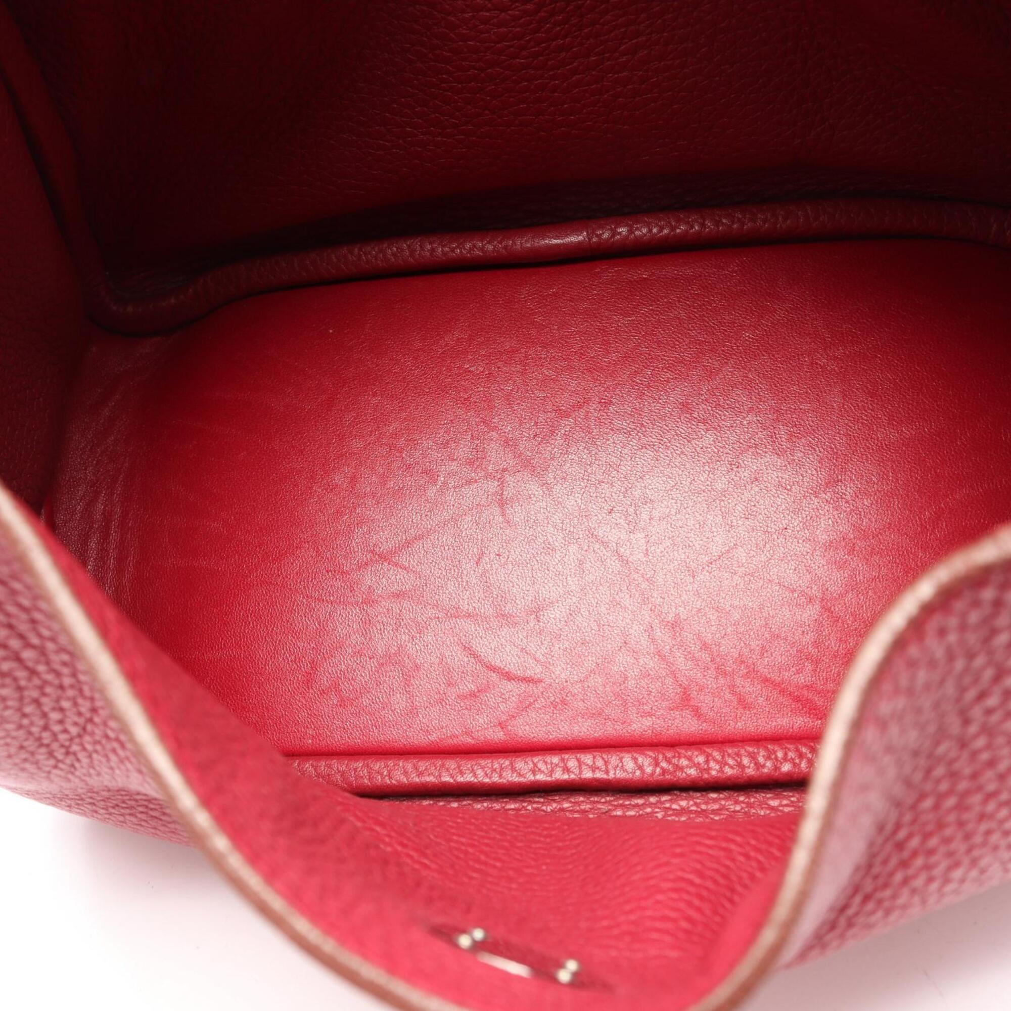 Hermes Bordeaux Ruby Taurillon Clemence Leather Handbag Shoulder Bag (Pre-Owned)