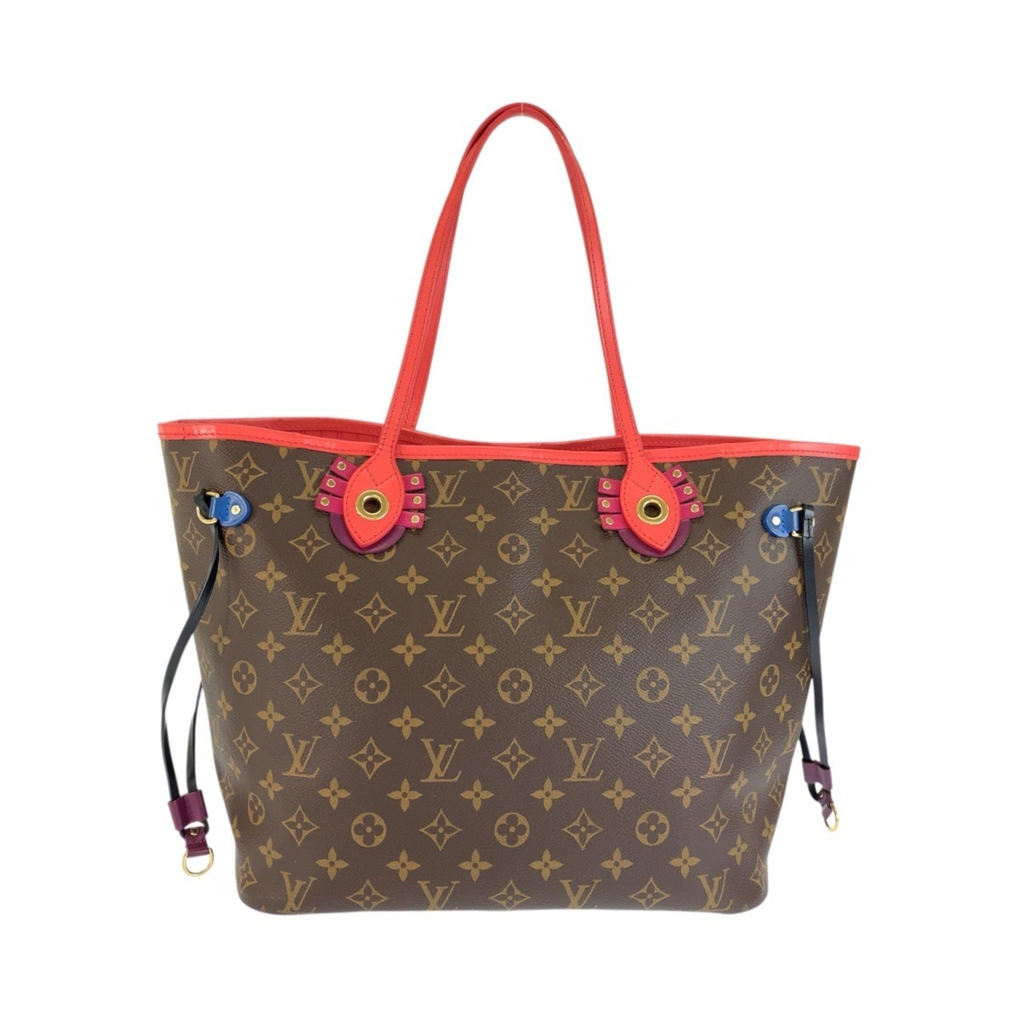 Louis Vuitton Brown Monogram Red Color Monogram Shoulder Bag Tote Bag (Pre-Owned)