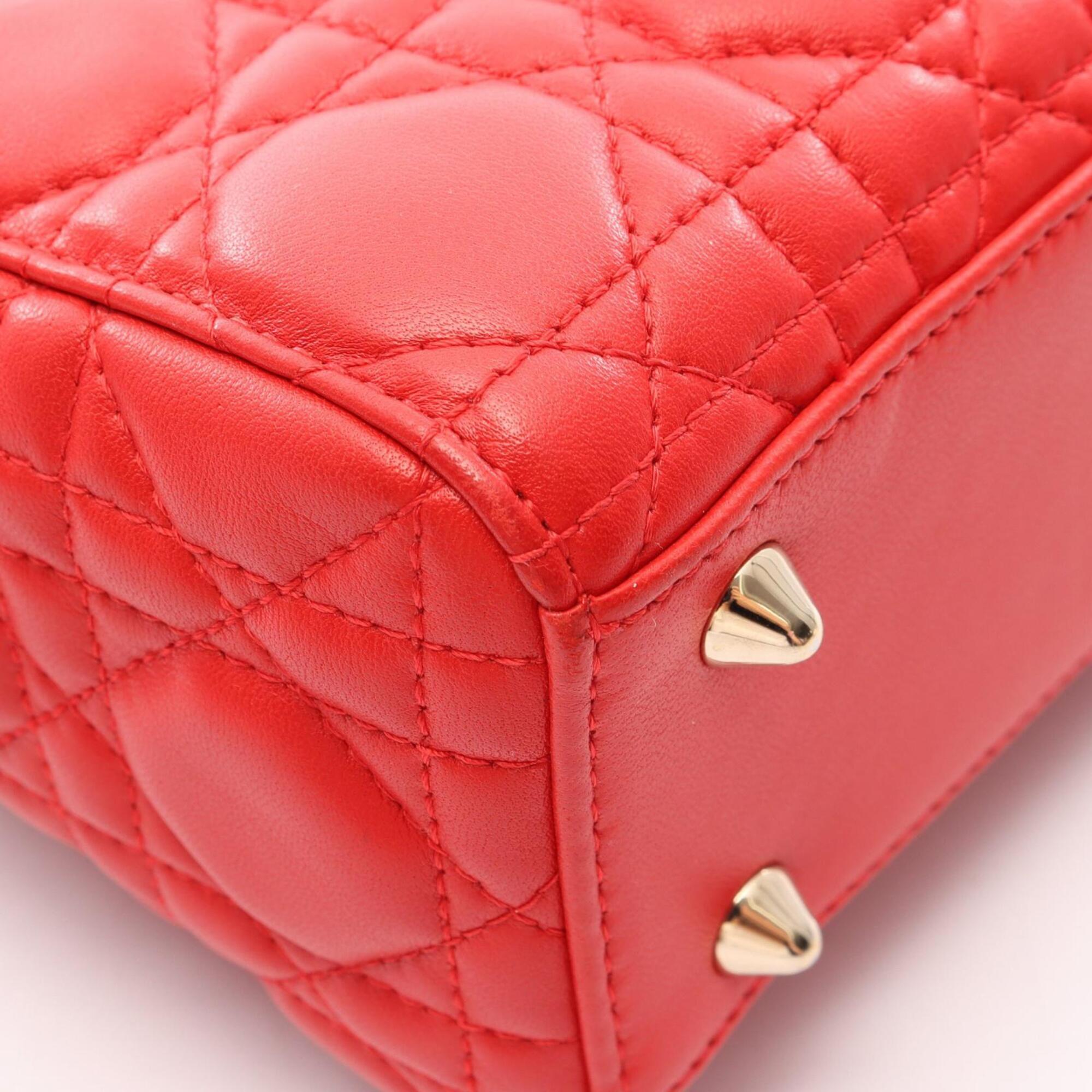 Christian Dior Red Color Leather Handbag (Pre-Owned)