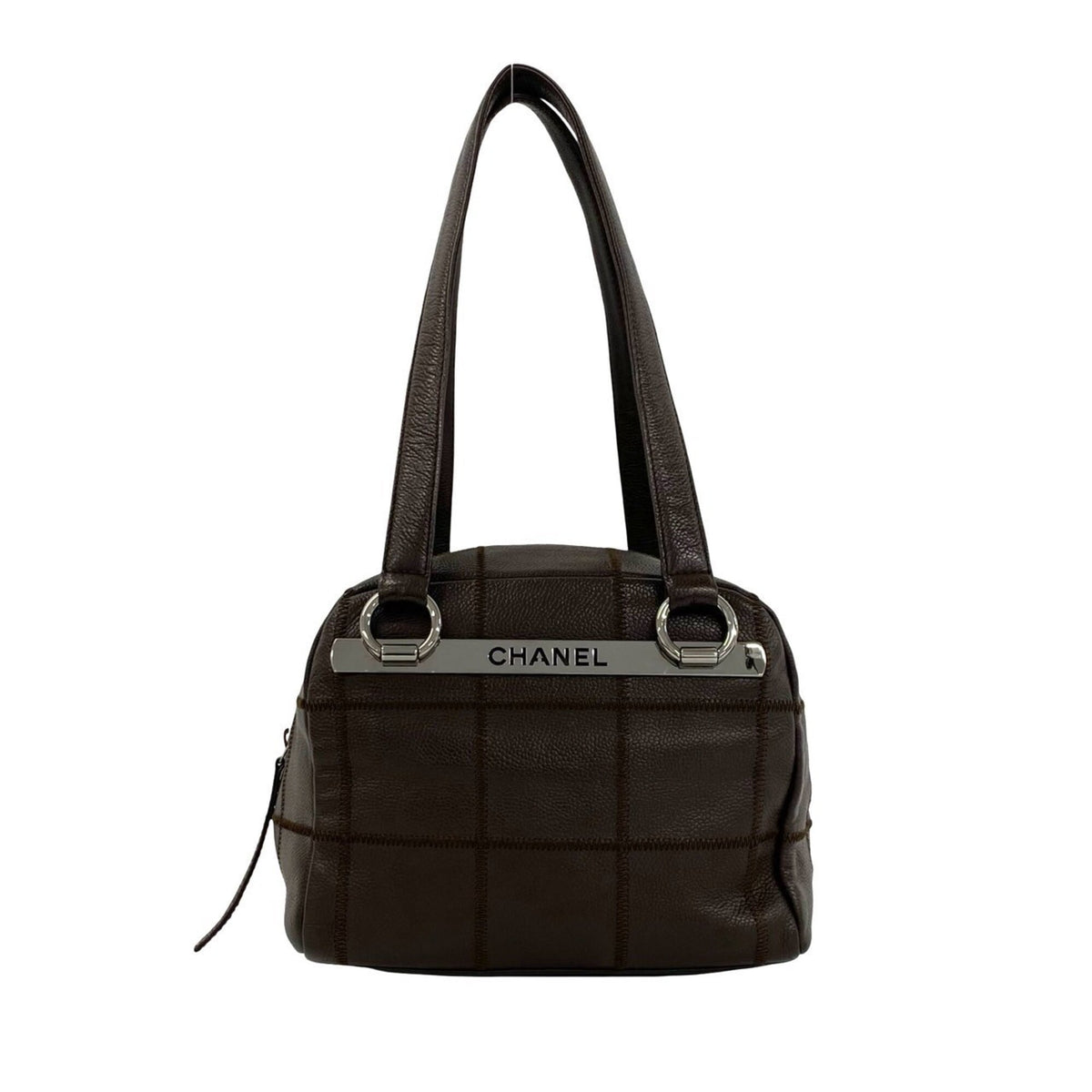 Chanel Brown Grained Calfskin Handbag Shoulder Bag (Pre-Owned)
