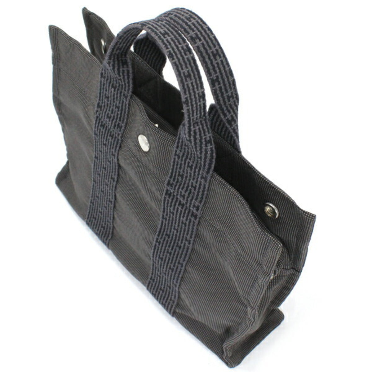Hermes Her Line Gray Canvas Handbag (Pre-Owned)