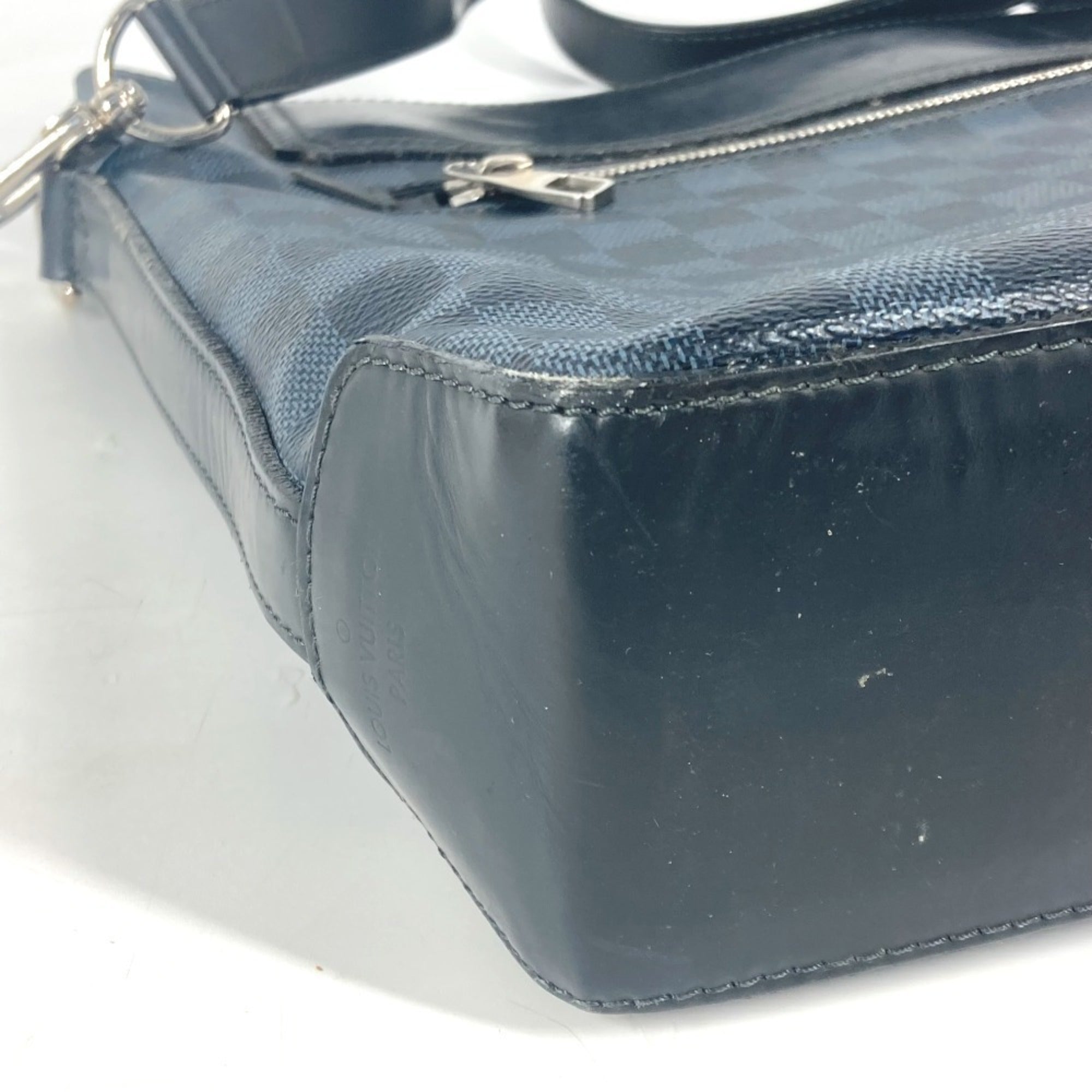 Louis Vuitton Cobalt Galle Navy Damier Canvas Shoulder Bag (Pre-Owned)
